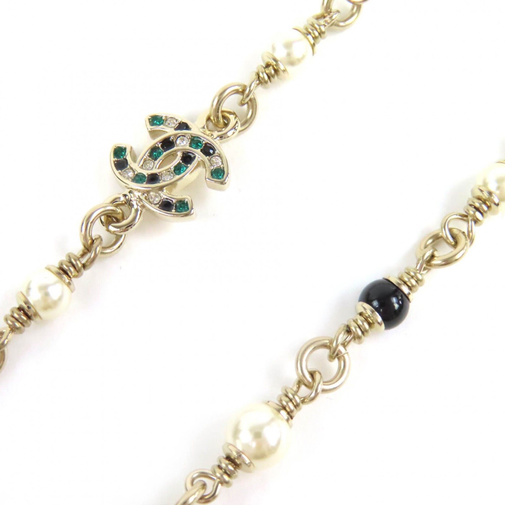 Chanel CHANEL Bambi Coco Mark Rhinestone Faux Pearl Necklace, 2026 Model, Gold, Comes with Box and Case, Made in Italy, Women's. Size ONE SIZE - 6 Thumbnail