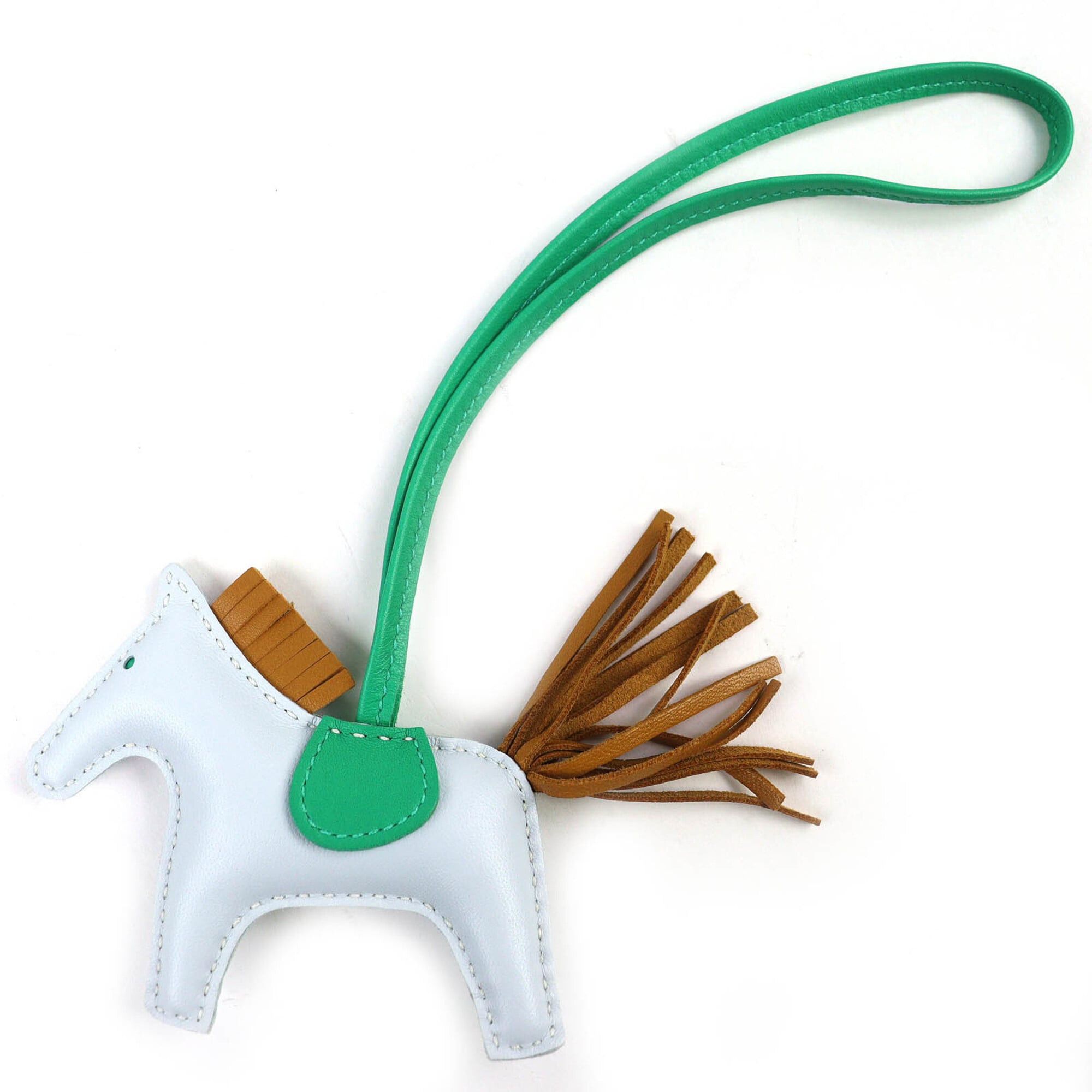 Hermes HERMES Rodeo Charm PM Agneau Milo Blue Brume Sesame Green Bag Charm, U Stamp, with Box, Made in France, Women's Size ONE SIZE - 3 Thumbnail