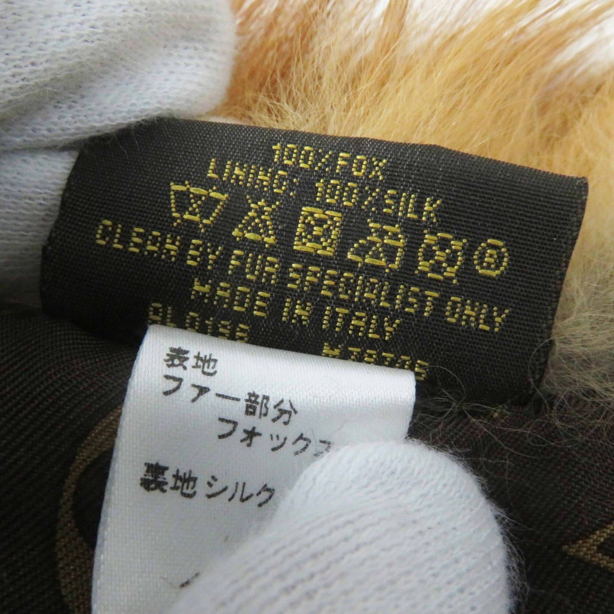 Louis Vuitton LOUIS VUITTON M78705 Fox Leather Tippet Shawl with Silk Lining, V-Logo Hardware, Monogram Brown, Gold, Silver Made in Italy, Authentic, Women's Size ONE SIZE - 11 Thumbnail