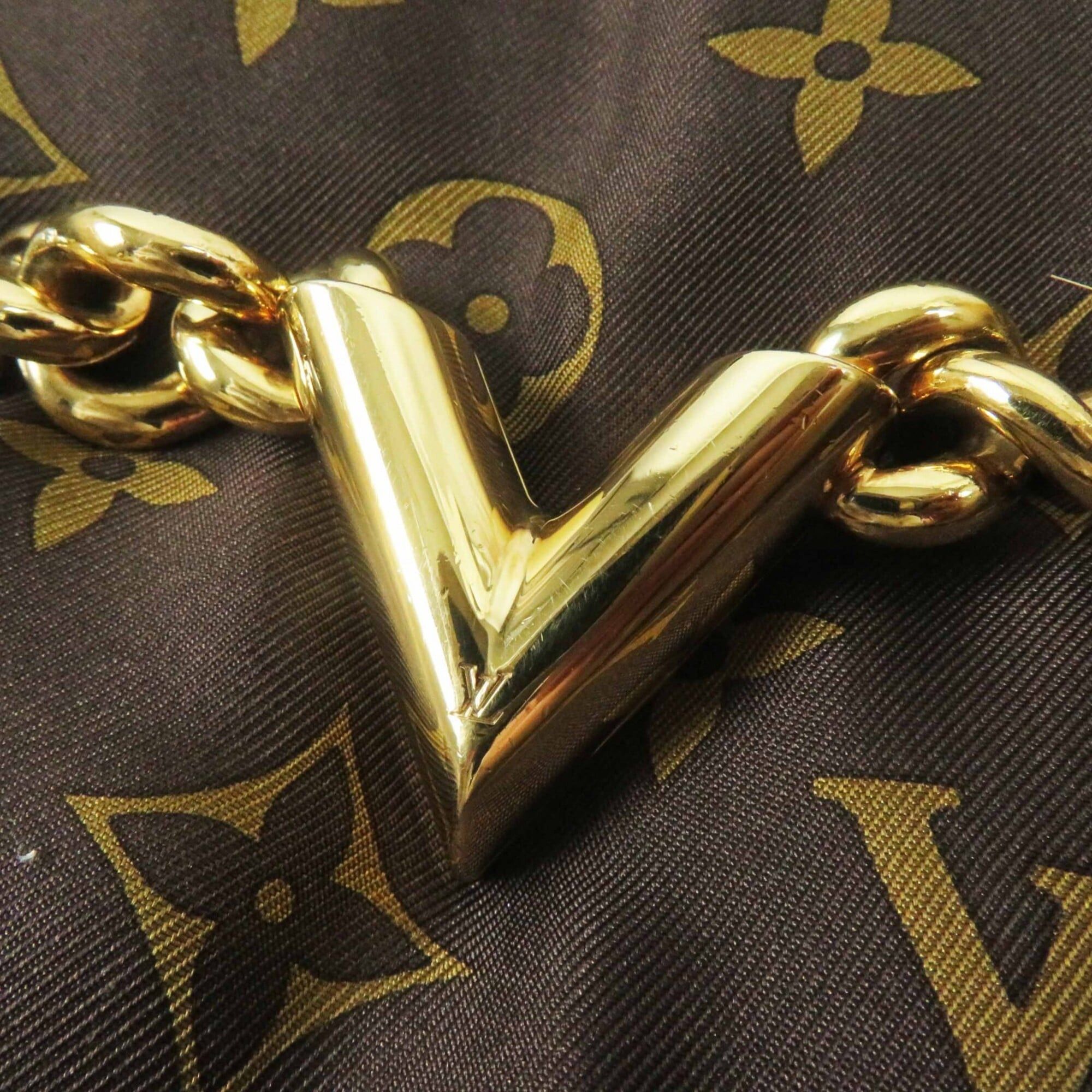 Louis Vuitton LOUIS VUITTON M78705 Fox Leather Tippet Shawl with Silk Lining, V-Logo Hardware, Monogram Brown, Gold, Silver Made in Italy, Authentic, Women's Size ONE SIZE - 7 Thumbnail