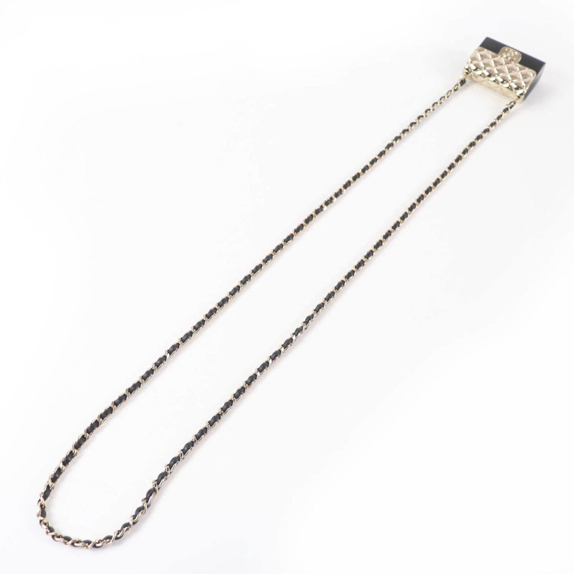 Chanel CHANEL B22P Matelassé Bag Motif Coco Mark Pill Case Leather Chain Necklace Black Gold Made in Italy Women's Size ONE SIZE - 6 Thumbnail