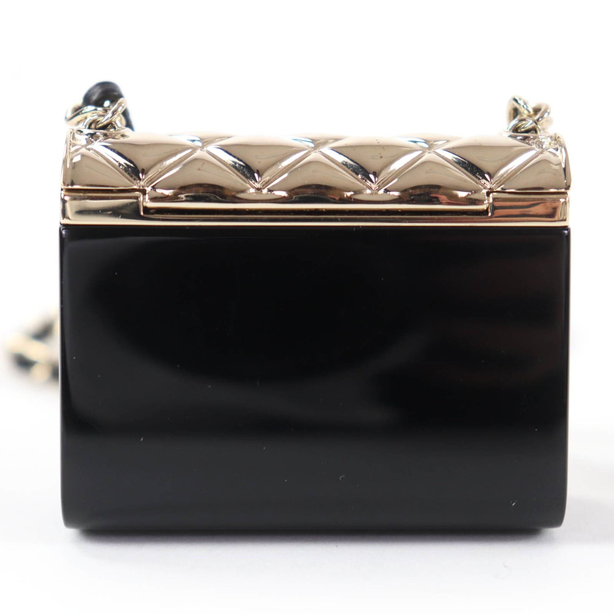 Chanel CHANEL B22P Matelassé Bag Motif Coco Mark Pill Case Leather Chain Necklace Black Gold Made in Italy Women's Size ONE SIZE - 3 Thumbnail