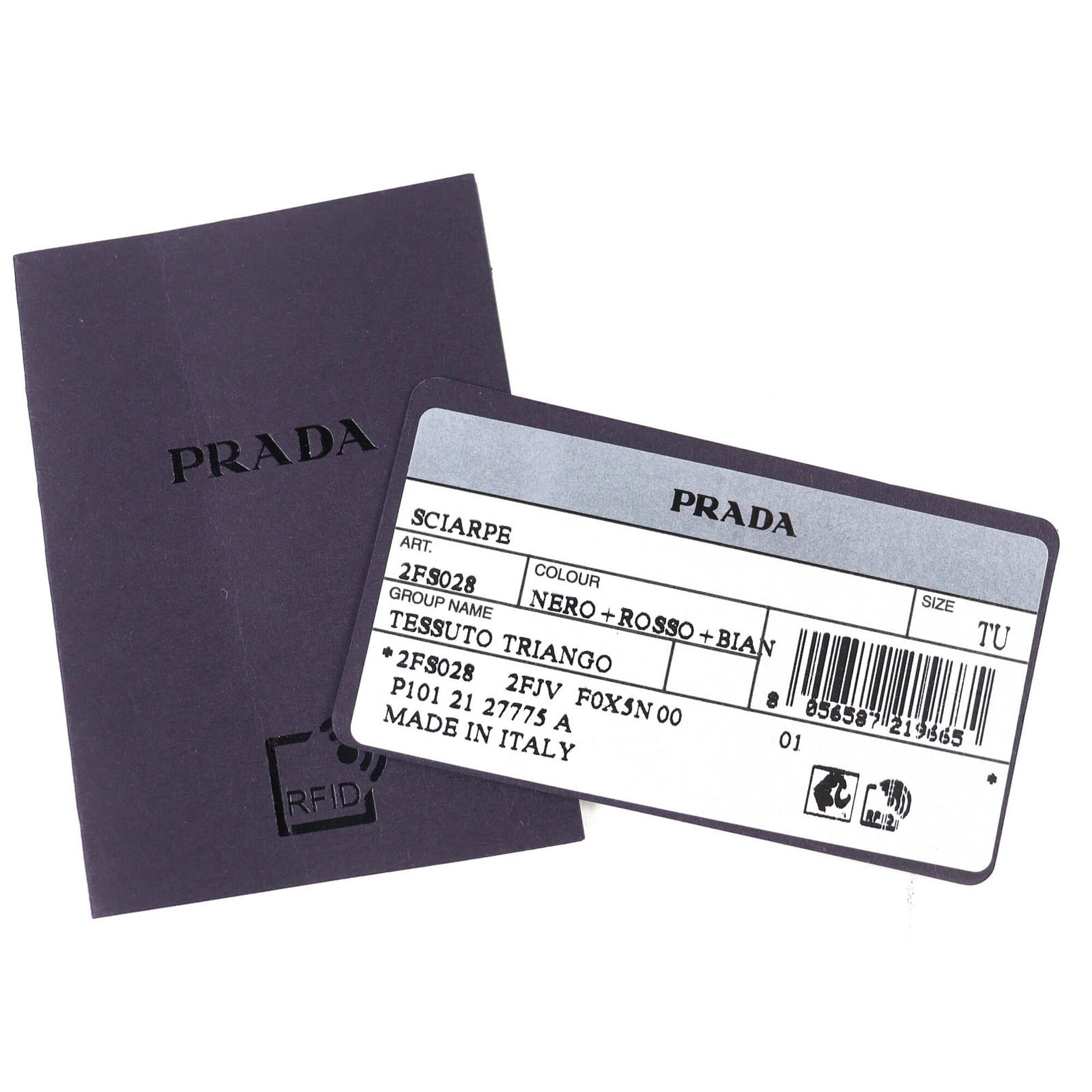 Prada PRADA 2FS028 Triangle Logo Hooded All-Over Print RE-NYLON Down Scarf, Red, Black, White, 220 x 1800mm, Authentic, Women's. Size ONE SIZE - 14 Thumbnail