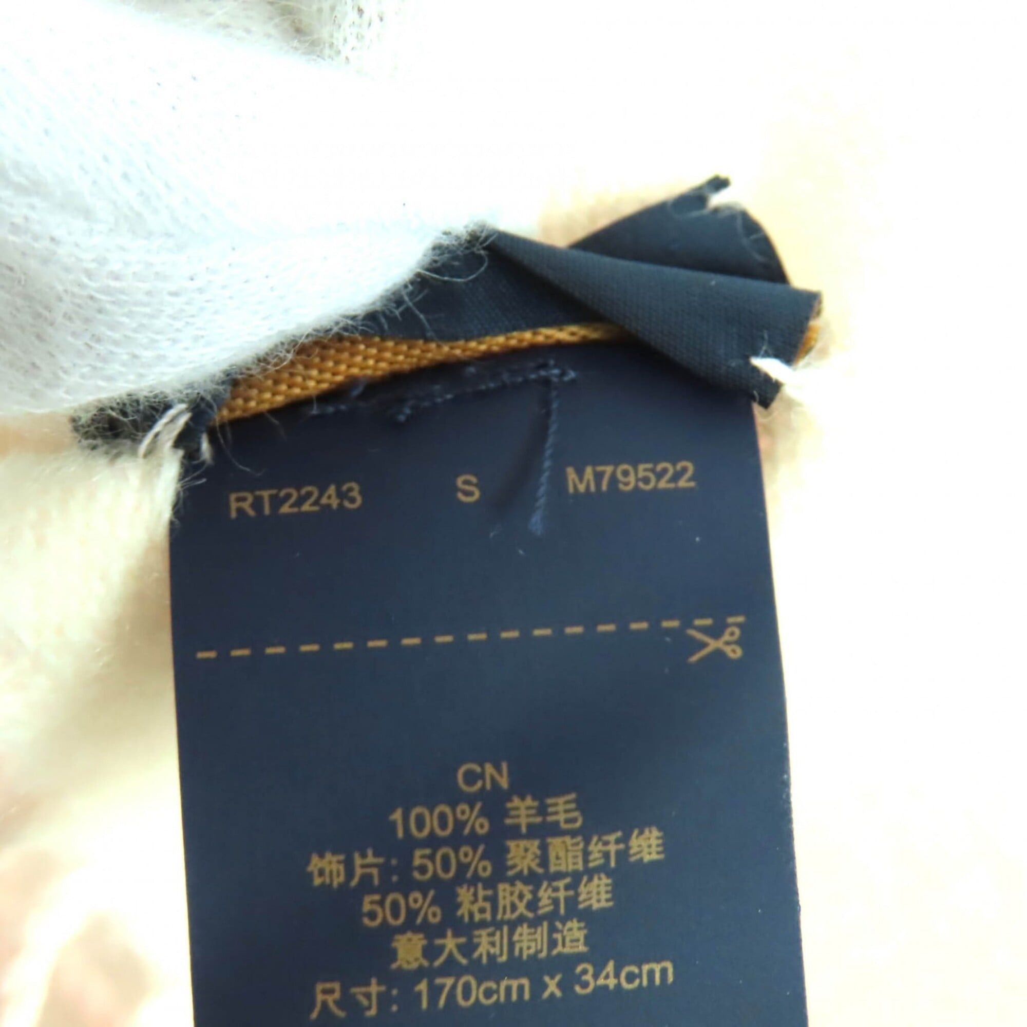 Louis Vuitton LOUIS VUITTON (Louis Vuitton) 2023 model M79522 100% Wool LV Essential Precious Dragon Fringe Scarf Pink Off-White 170cm x 34cm Comes with Box Made in Italy Authentic Women's Size ONE SIZE - 10 Thumbnail