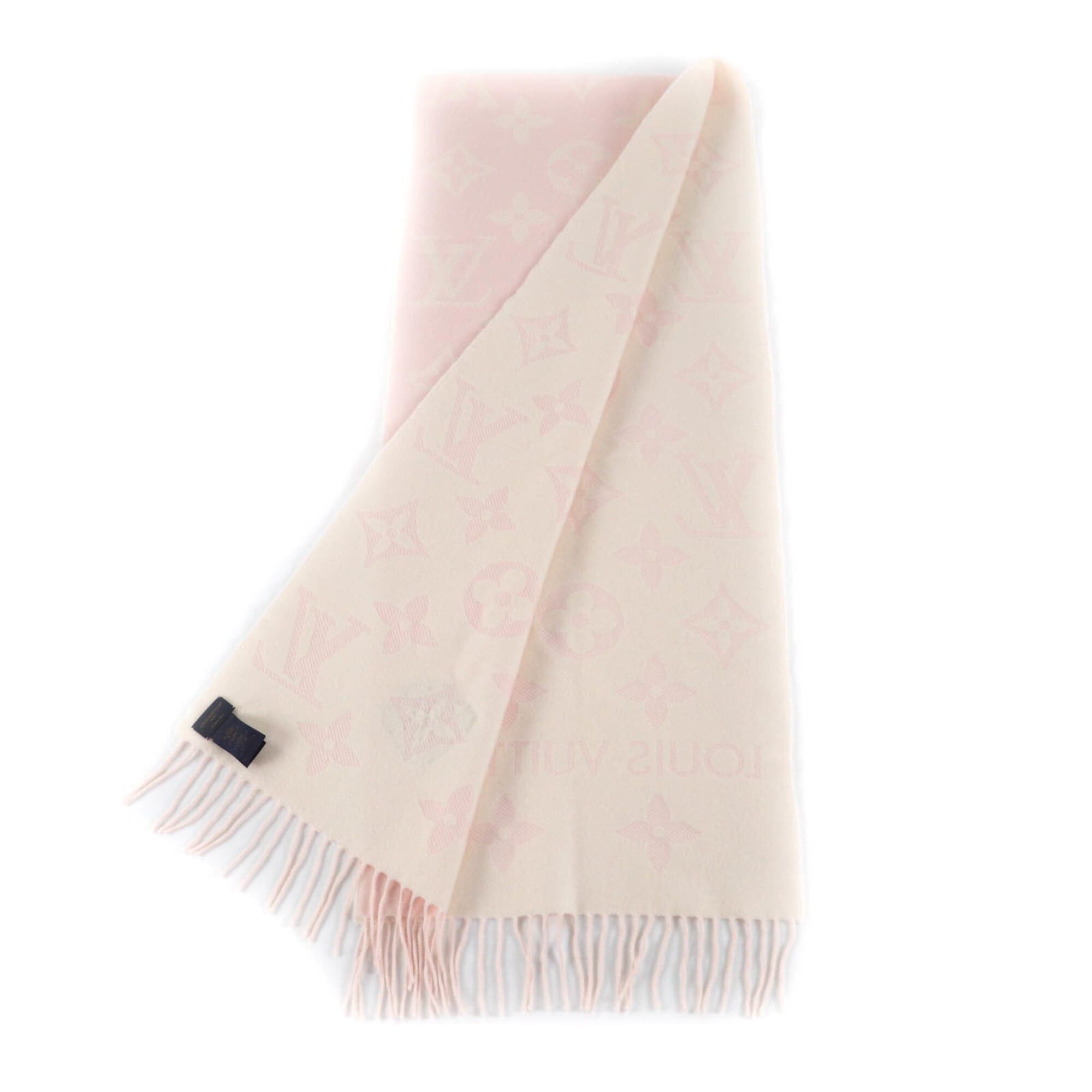 Louis Vuitton LOUIS VUITTON (Louis Vuitton) 2023 model M79522 100% Wool LV Essential Precious Dragon Fringe Scarf Pink Off-White 170cm x 34cm Comes with Box Made in Italy Authentic Women's Size ONE SIZE - 3 Thumbnail