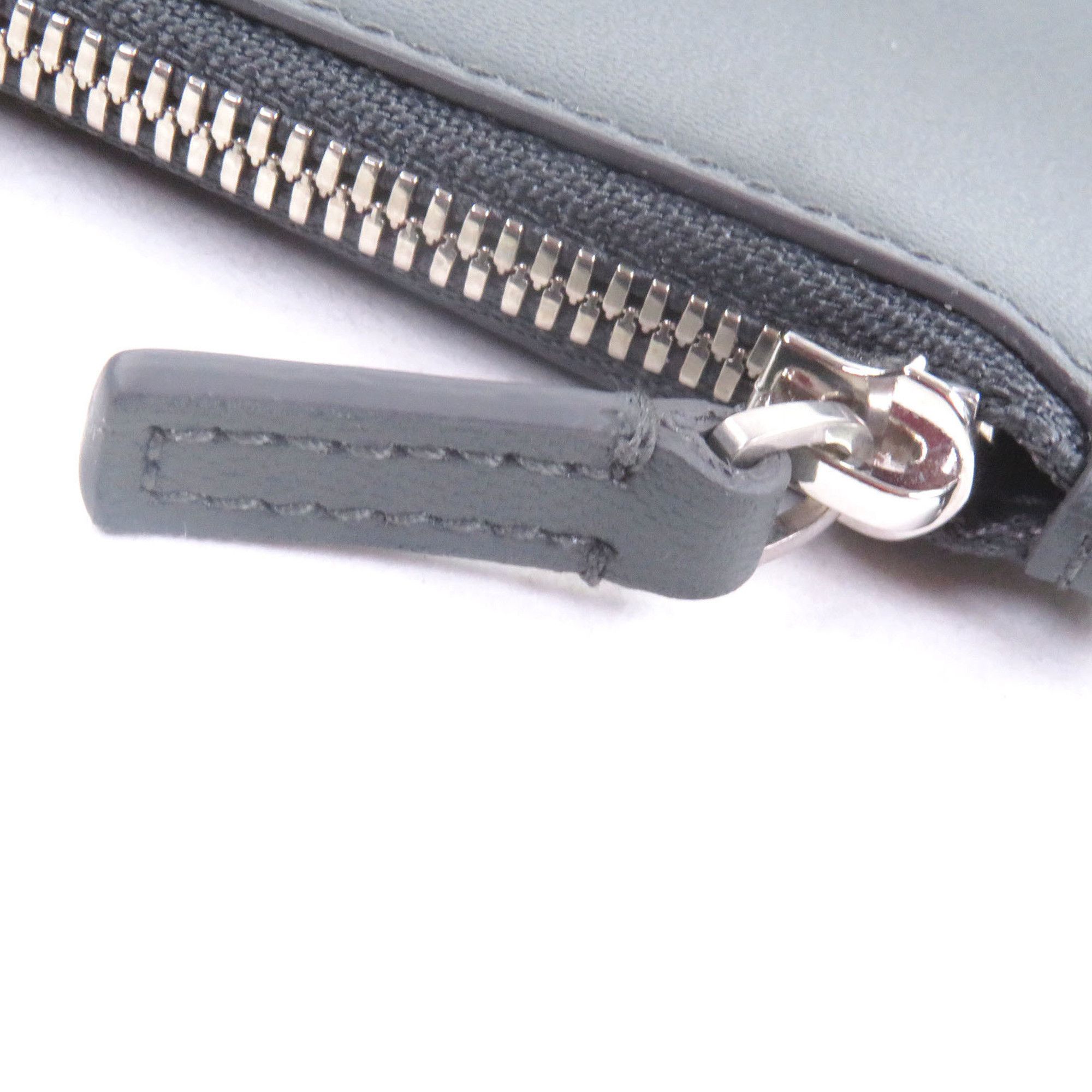 Balenciaga BALENCIAGA 594311 Logo Leather Zip Fragment Case Business Card Holder/Card Gray with Box Men's Size ONE SIZE - 8 Thumbnail