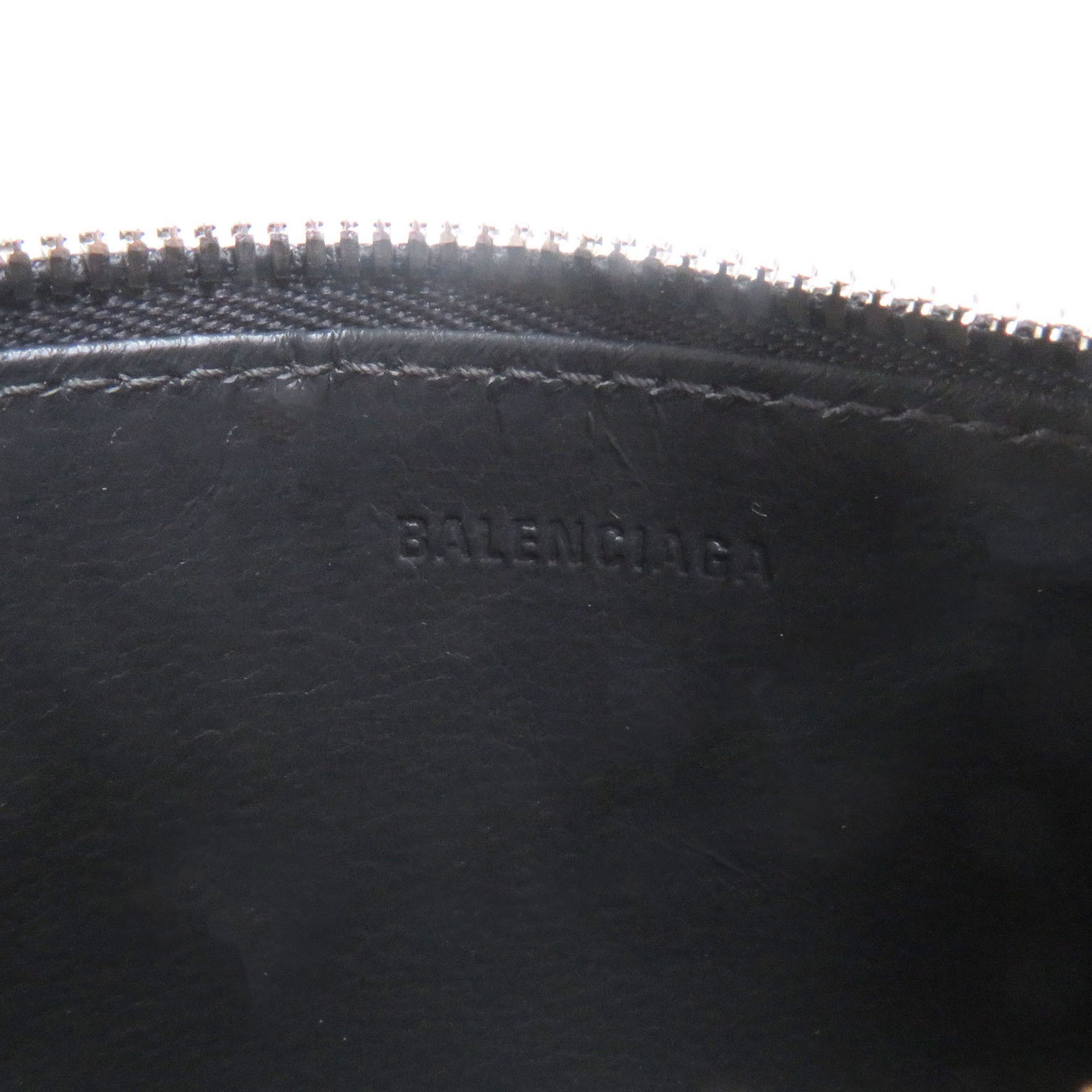 Balenciaga BALENCIAGA 594311 Logo Leather Zip Fragment Case Business Card Holder/Card Gray with Box Men's Size ONE SIZE - 9 Thumbnail