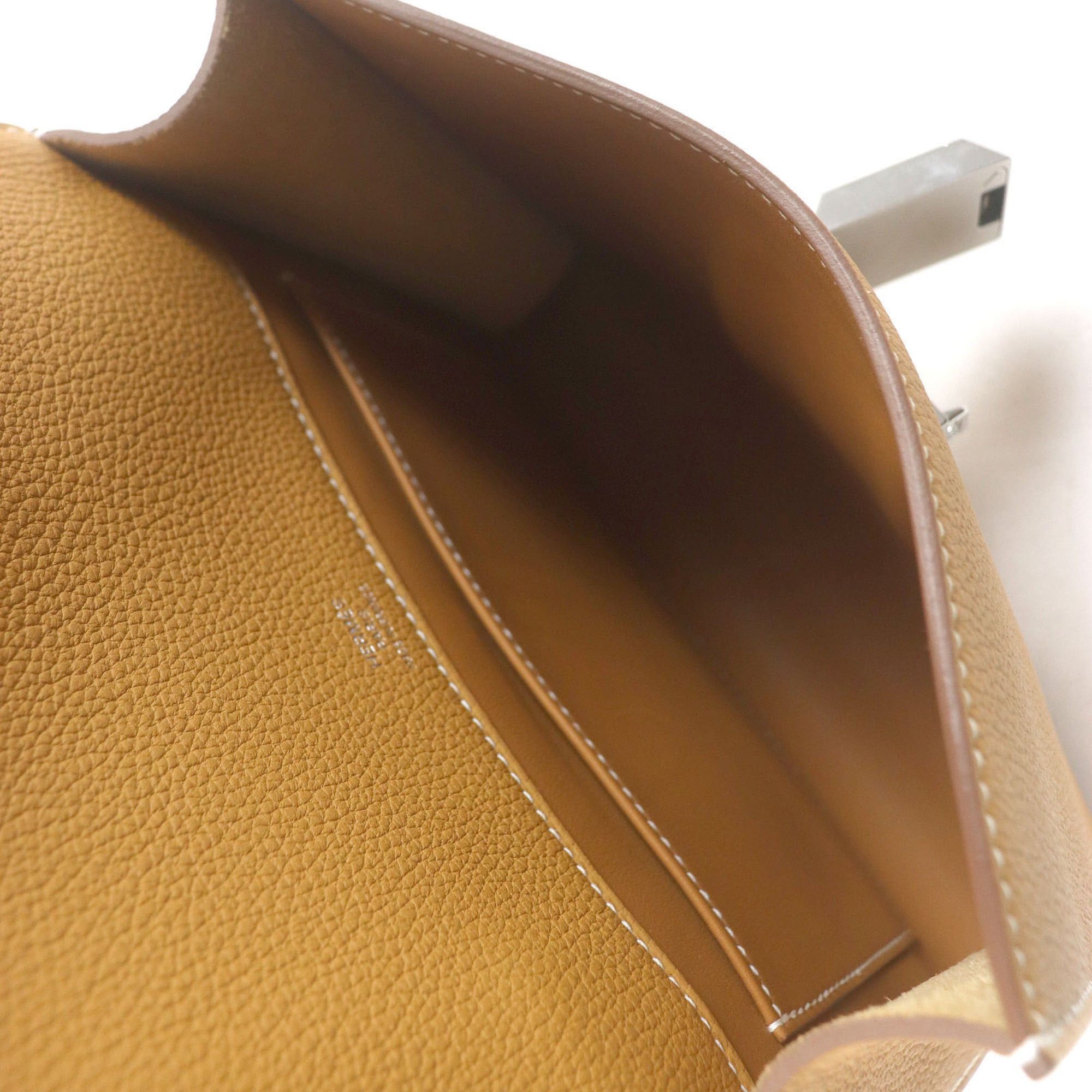 Hermes HERMES Sac à Dépêches 21 Togo Leather Shoulder Bag, Natural Sable, W Stamp, with Dust Made in France, Men's Size ONE SIZE - 5 Thumbnail
