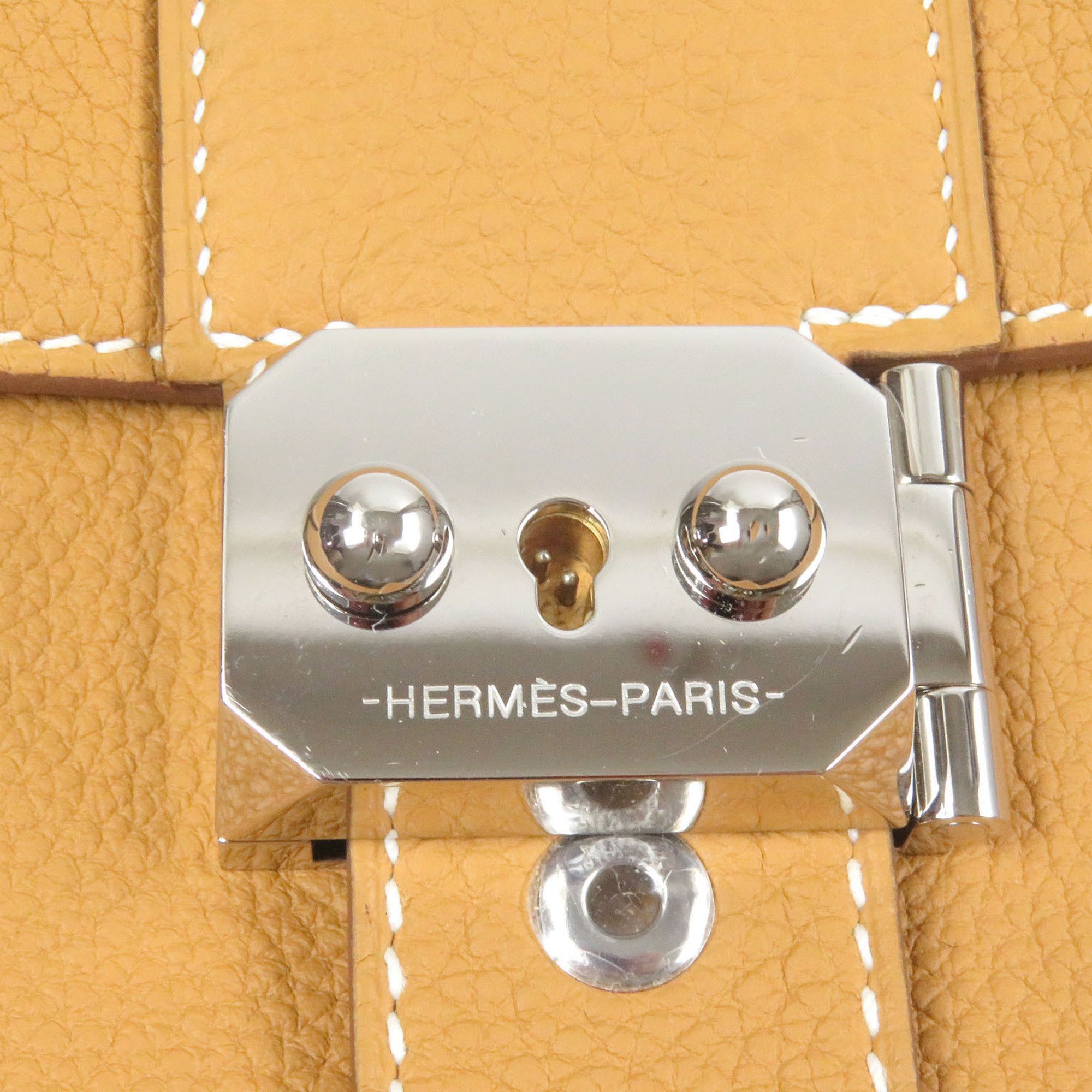 Hermes HERMES Sac à Dépêches 21 Togo Leather Shoulder Bag, Natural Sable, W Stamp, with Dust Made in France, Men's Size ONE SIZE - 8 Thumbnail