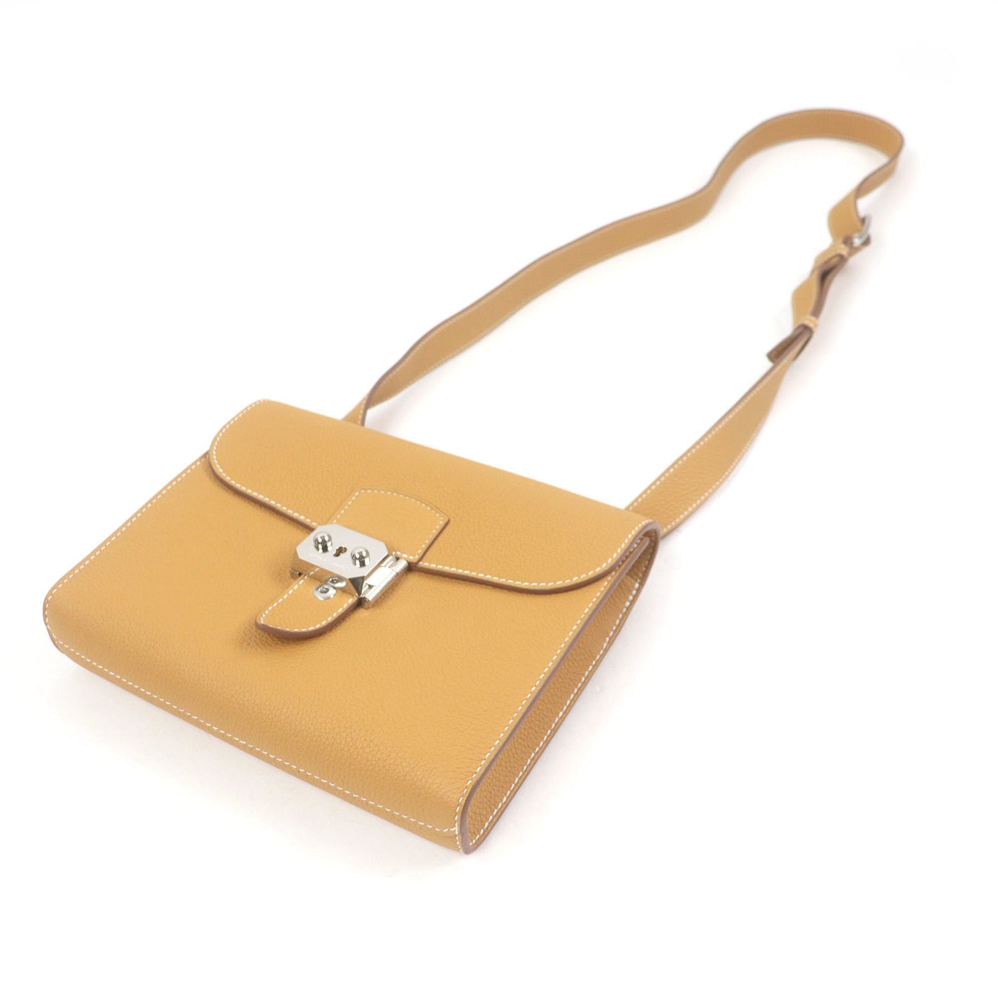 Hermes HERMES Sac à Dépêches 21 Togo Leather Shoulder Bag, Natural Sable, W Stamp, with Dust Made in France, Men's Size ONE SIZE - 6 Thumbnail