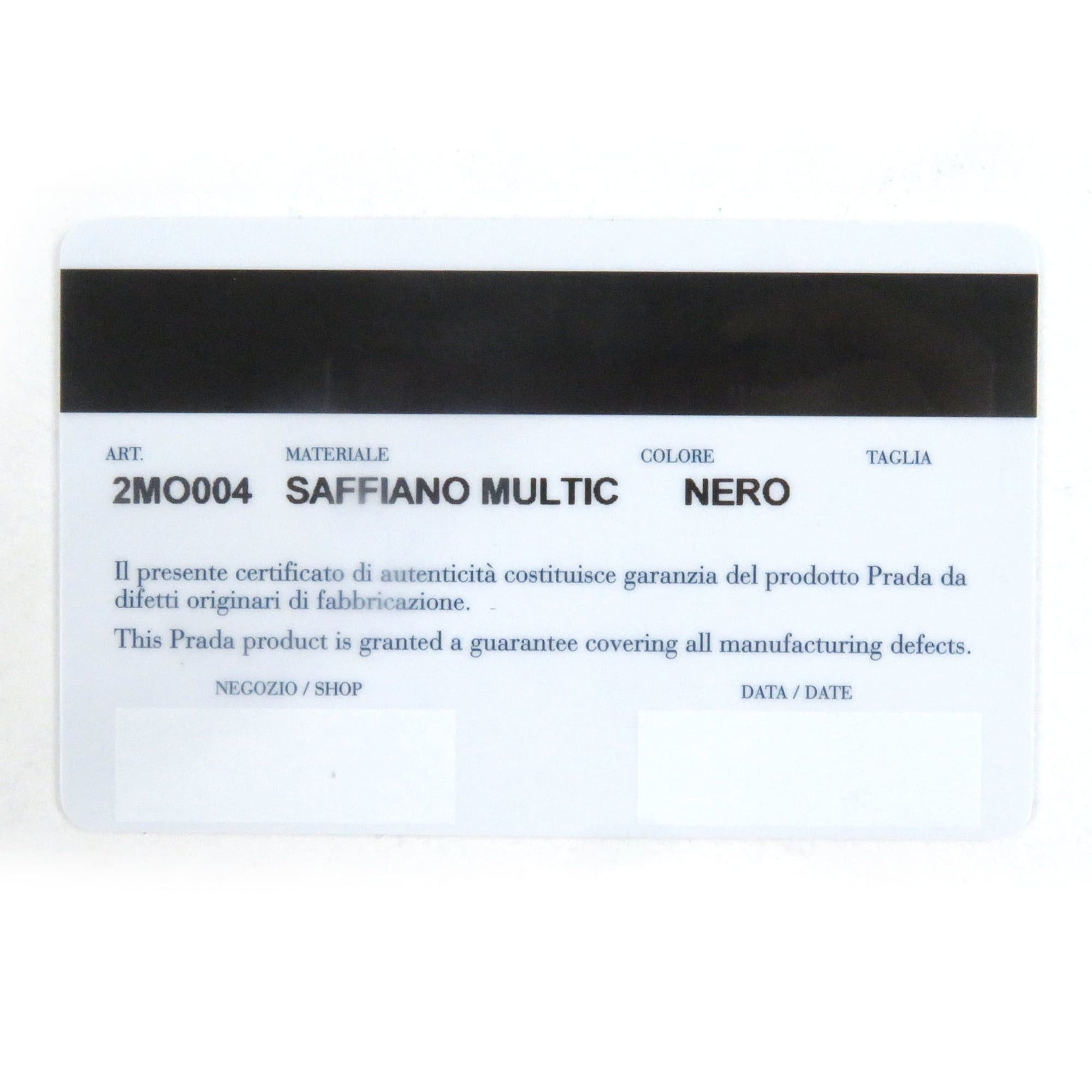 Prada PRADA 2MO004 Logo Plate Saffiano Martini Leather Bi-fold Business Card Holder/Card Case/Billfold Nero Italian Made Men's Size ONE SIZE - 9 Thumbnail