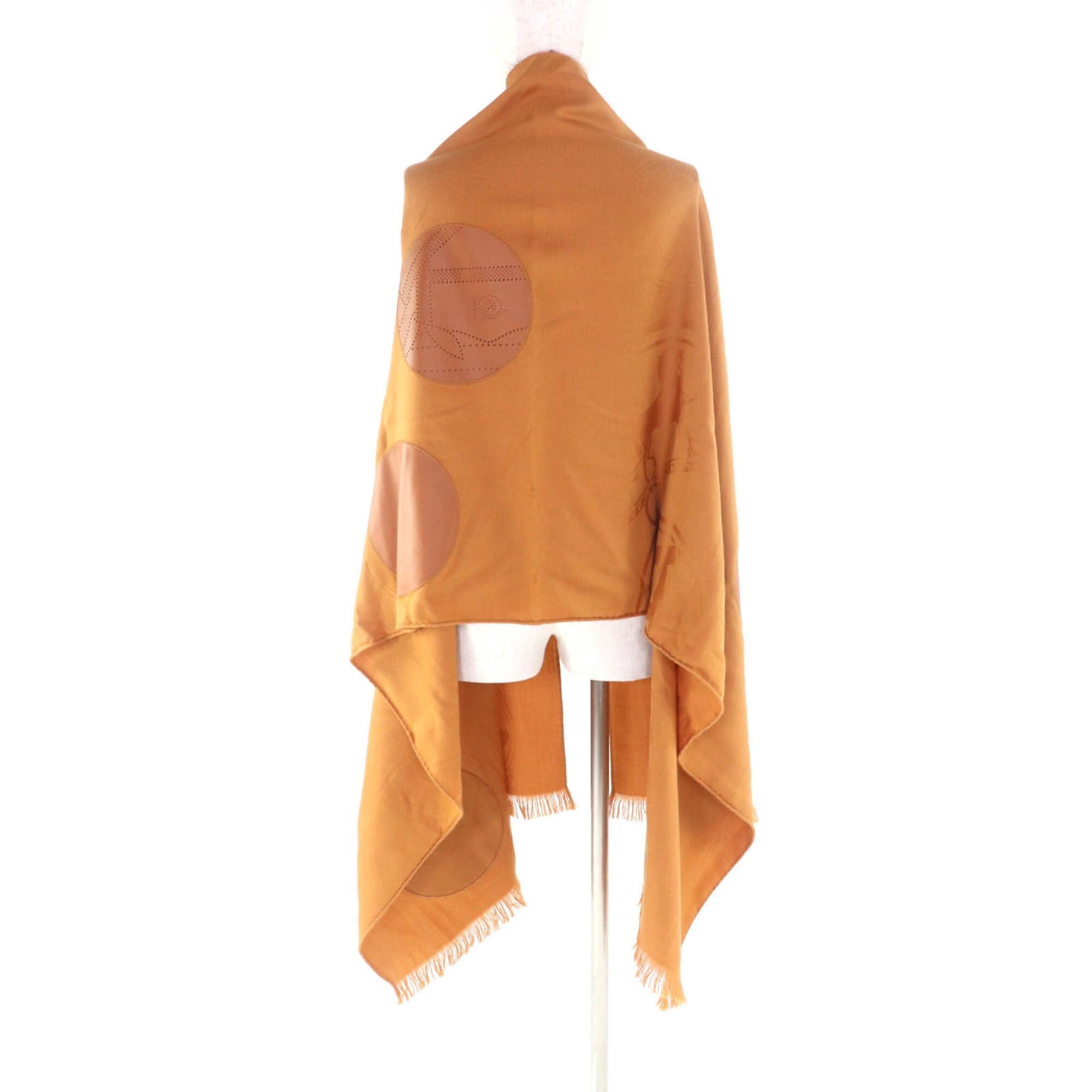 Hermes HERMES New Libris Cashmere Silk Blend Lambskin Fringe Large Stole/Scarf Brown Made in Germany Authentic Women's Size ONE SIZE - 5 Thumbnail