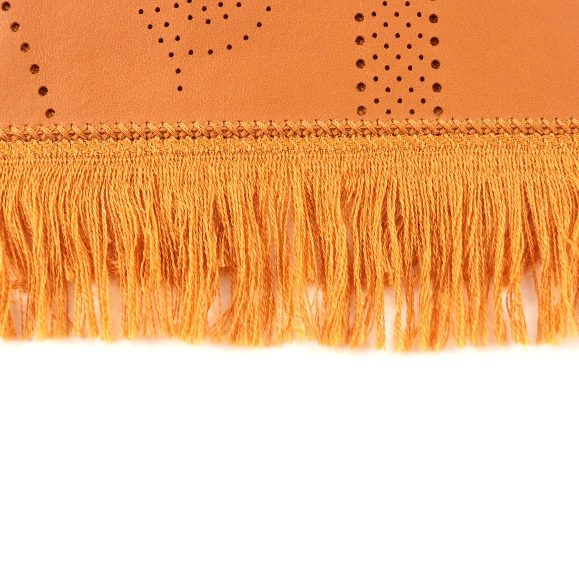 Hermes HERMES New Libris Cashmere Silk Blend Lambskin Fringe Large Stole/Scarf Brown Made in Germany Authentic Women's Size ONE SIZE - 7 Thumbnail