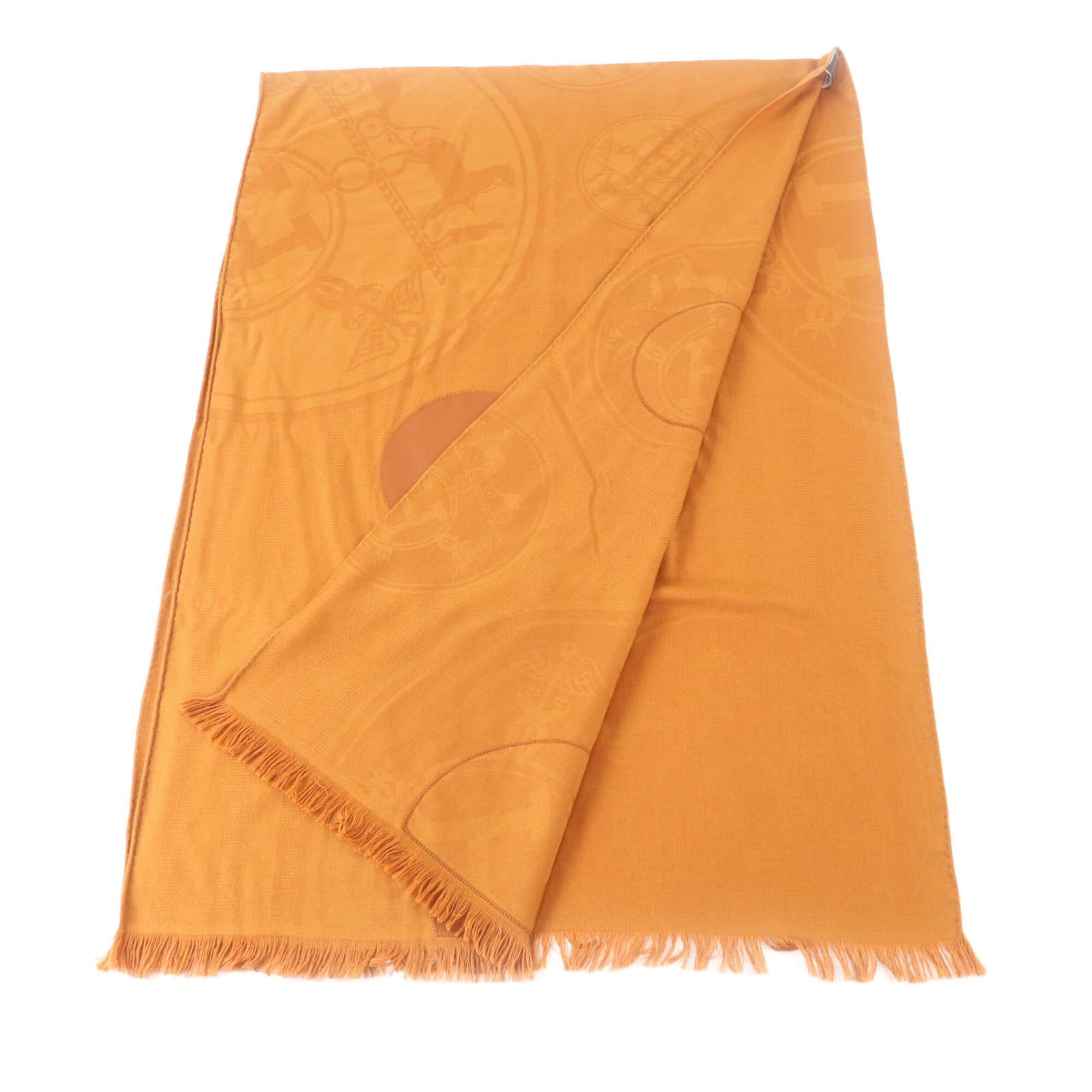 Hermes HERMES New Libris Cashmere Silk Blend Lambskin Fringe Large Stole/Scarf Brown Made in Germany Authentic Women's Size ONE SIZE - 2 Thumbnail