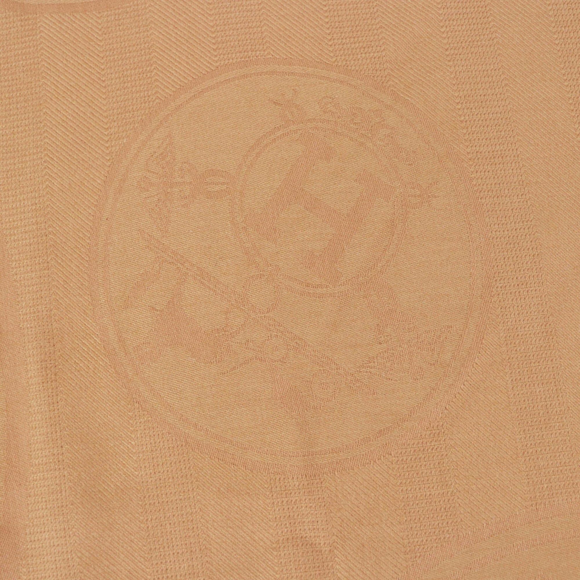 Hermes HERMES New Libris Cashmere Silk Blend Lambskin Fringe Large Stole/Scarf Brown Made in Germany Authentic Women's Size ONE SIZE - 10 Thumbnail
