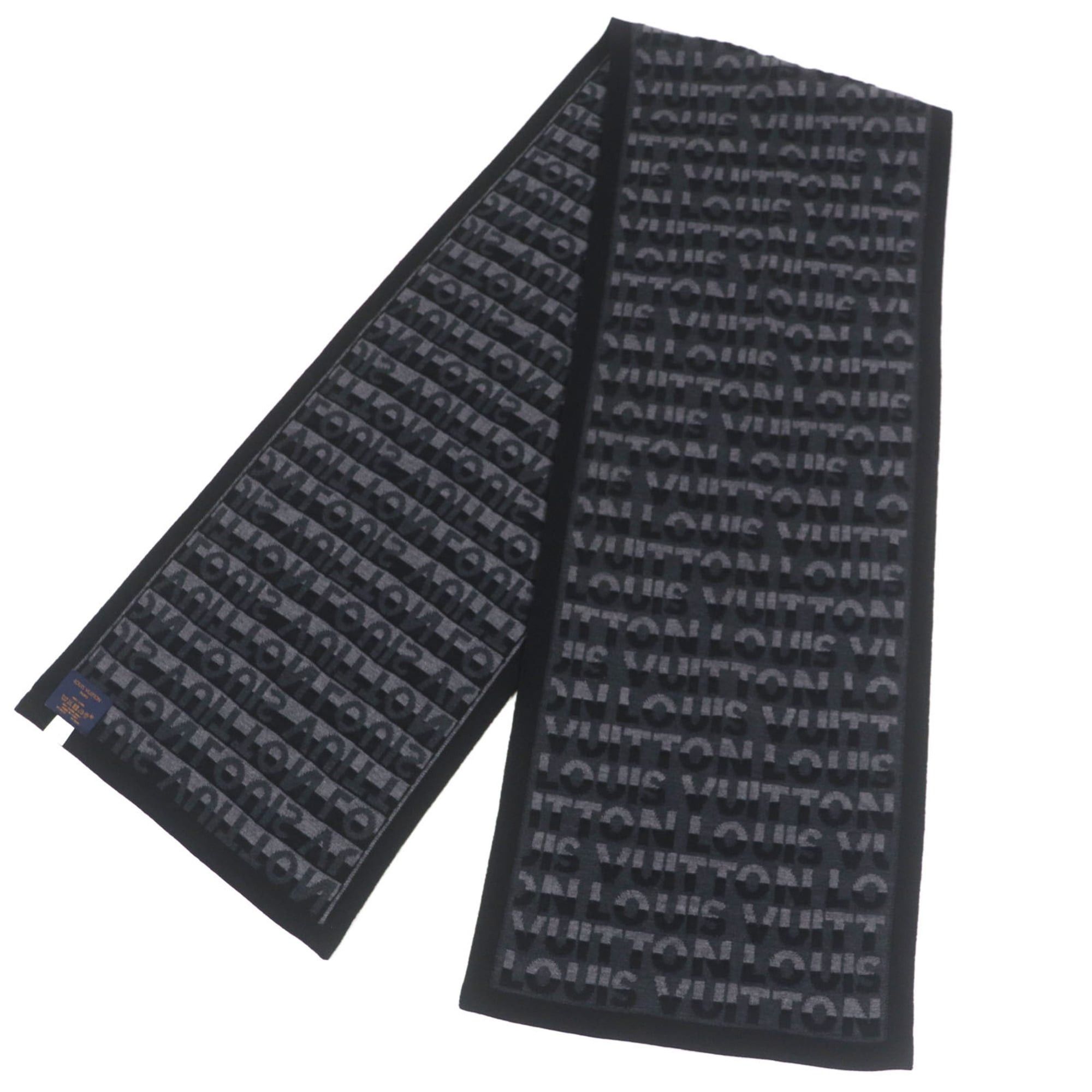 Louis Vuitton LOUIS VUITTON M70911 Echarpe LV Split 100% Wool Noir Gris Anthracite Knit Scarf Made in Italy Authentic Men's Size ONE SIZE - 3 Thumbnail