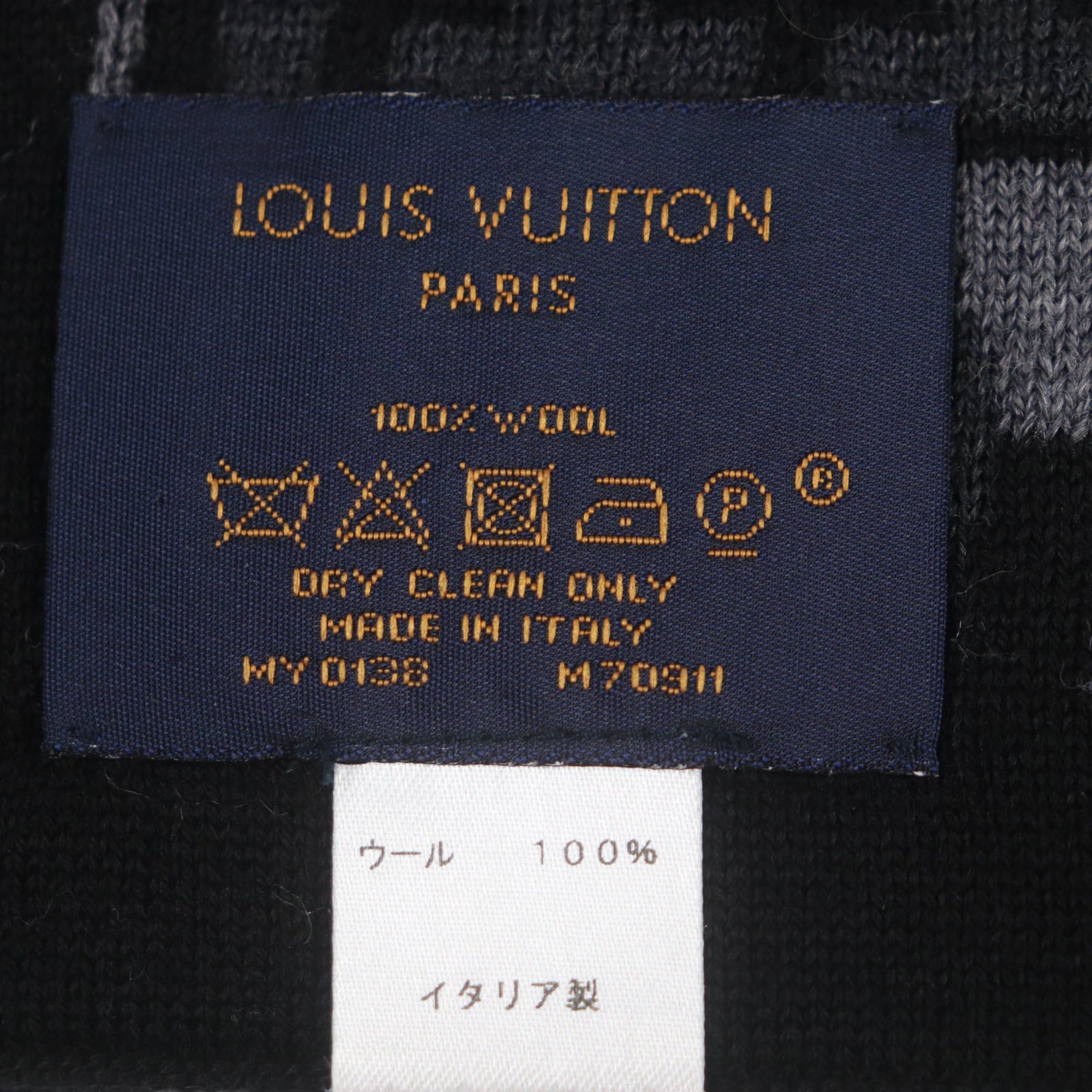 Louis Vuitton LOUIS VUITTON M70911 Echarpe LV Split 100% Wool Noir Gris Anthracite Knit Scarf Made in Italy Authentic Men's Size ONE SIZE - 5 Thumbnail
