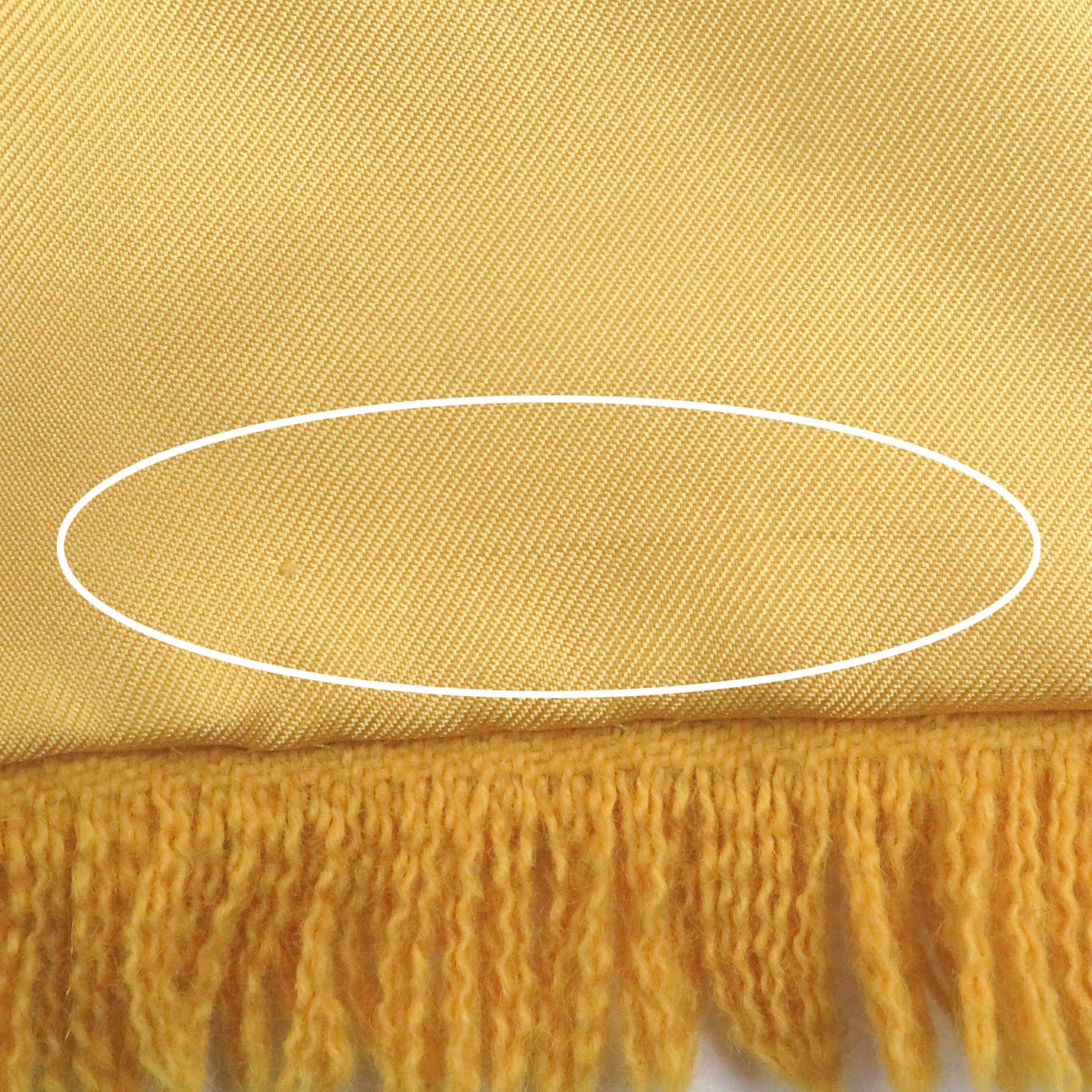 Hermes HERMES Silk Angora Deer Print Fringe Shawl Scarf Stole, Yellow, Made in France, Men's & Women's. Size ONE SIZE - 7 Thumbnail