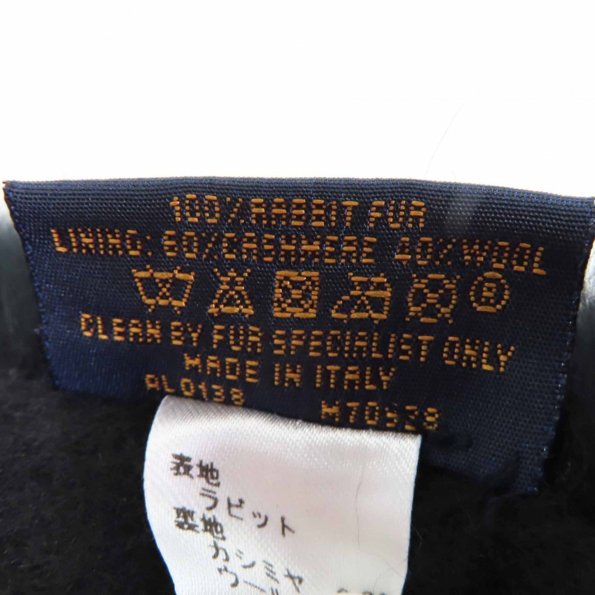 Louis Vuitton LOUIS VUITTON M70928 Echarpe LV Neon Rabbit Fur Scarf, Cashmere Blend Lining, Black/Blue, Made in Italy, Authentic, Women's Size ONE SIZE - 9 Thumbnail