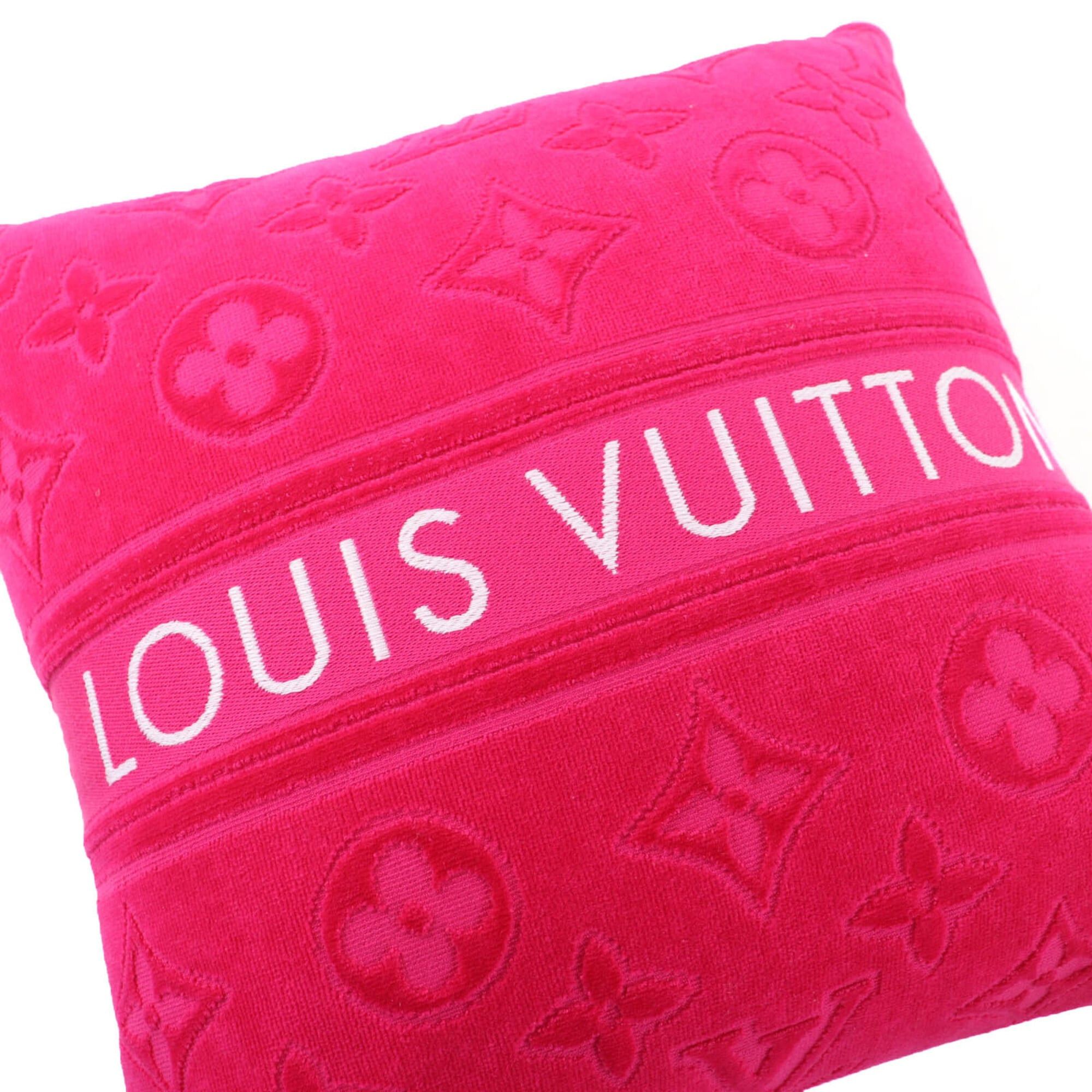 Louis Vuitton LOUIS VUITTON (Louis Vuitton) 2022 Model M77525 Cushion LV Vacation 100% Cotton Fuchsia Pink Logo Design Made in Italy Authentic Women's Size ONE SIZE - 4 Thumbnail