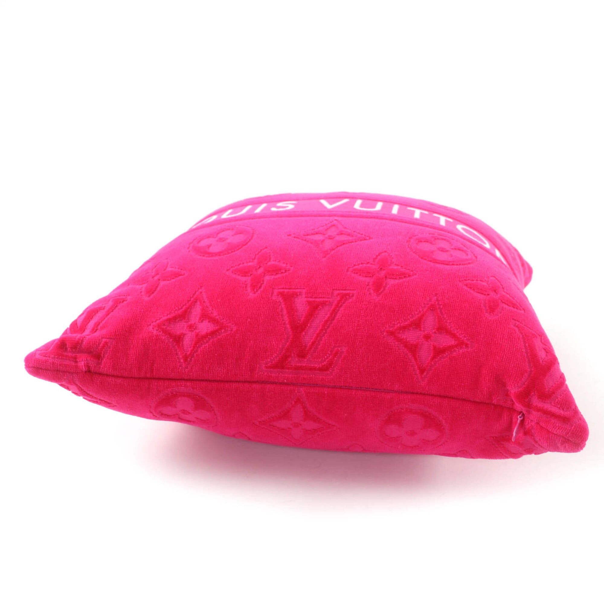 Louis Vuitton LOUIS VUITTON (Louis Vuitton) 2022 Model M77525 Cushion LV Vacation 100% Cotton Fuchsia Pink Logo Design Made in Italy Authentic Women's Size ONE SIZE - 3 Thumbnail