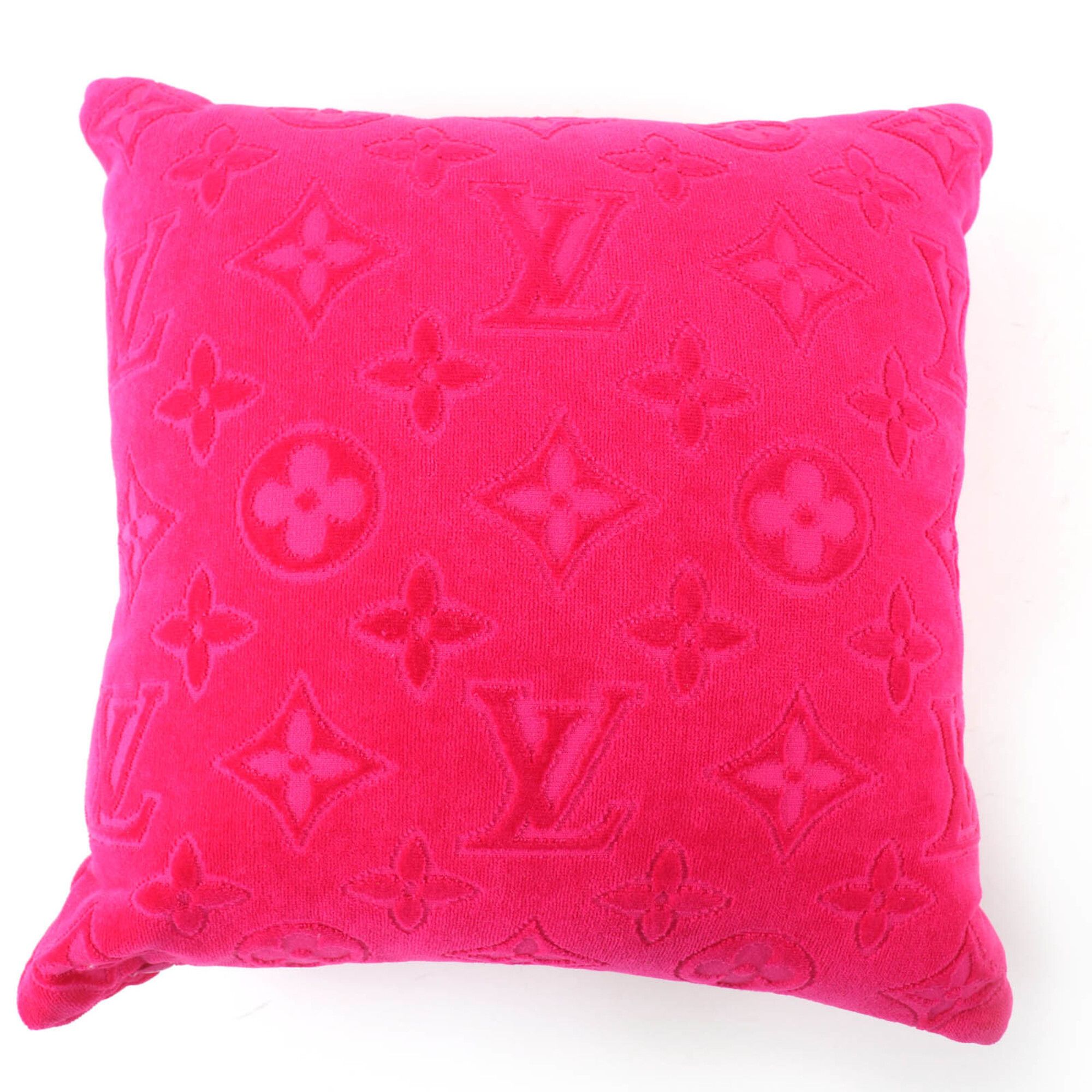 Louis Vuitton LOUIS VUITTON (Louis Vuitton) 2022 Model M77525 Cushion LV Vacation 100% Cotton Fuchsia Pink Logo Design Made in Italy Authentic Women's Size ONE SIZE - 2 Thumbnail