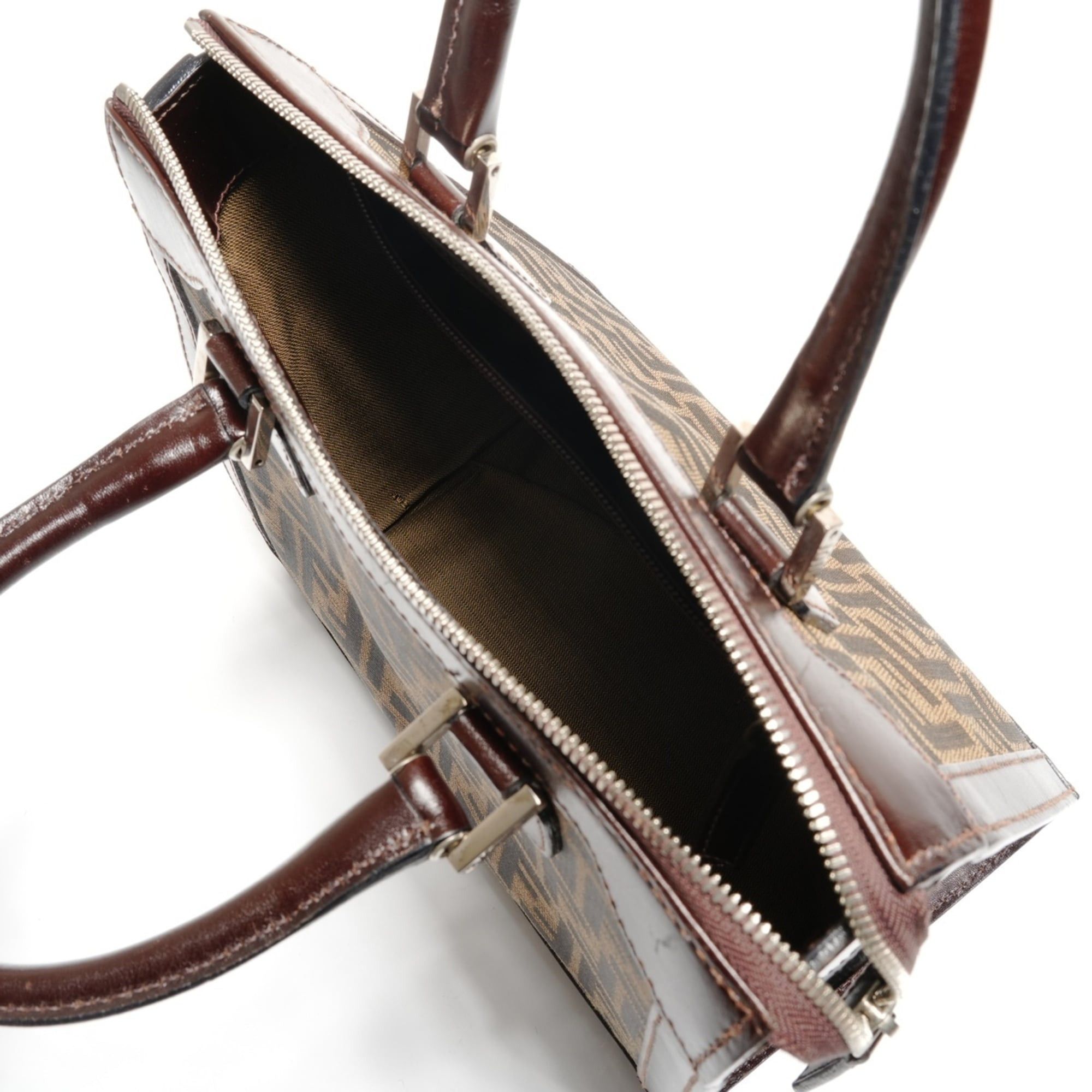 Fendi Fendi Zucca Canvas Handbag, Brown Size ONE SIZE - 9 Thumbnail