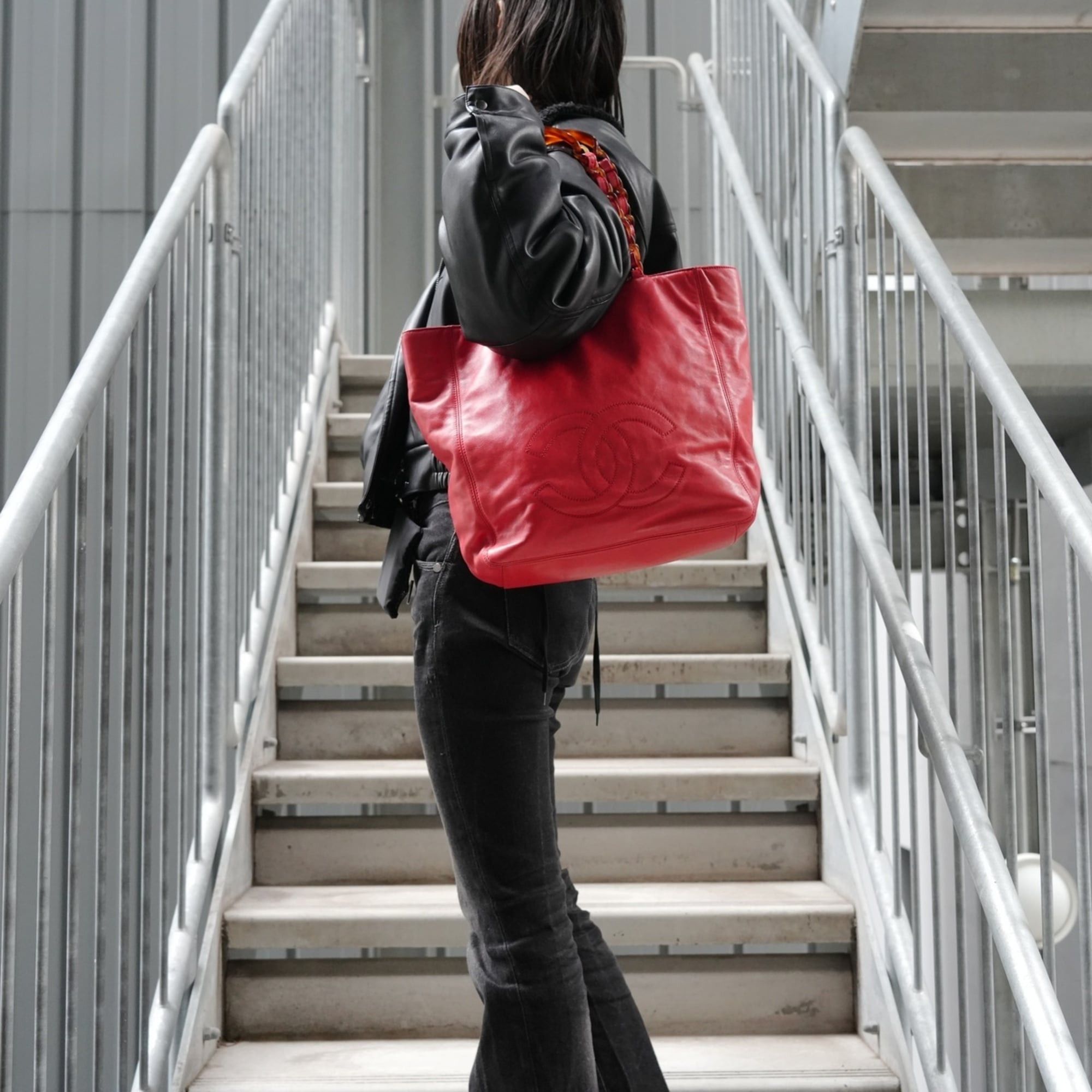 Chanel Chanel Coco Mark Tote Bag, Red Size ONE SIZE - 13 Thumbnail