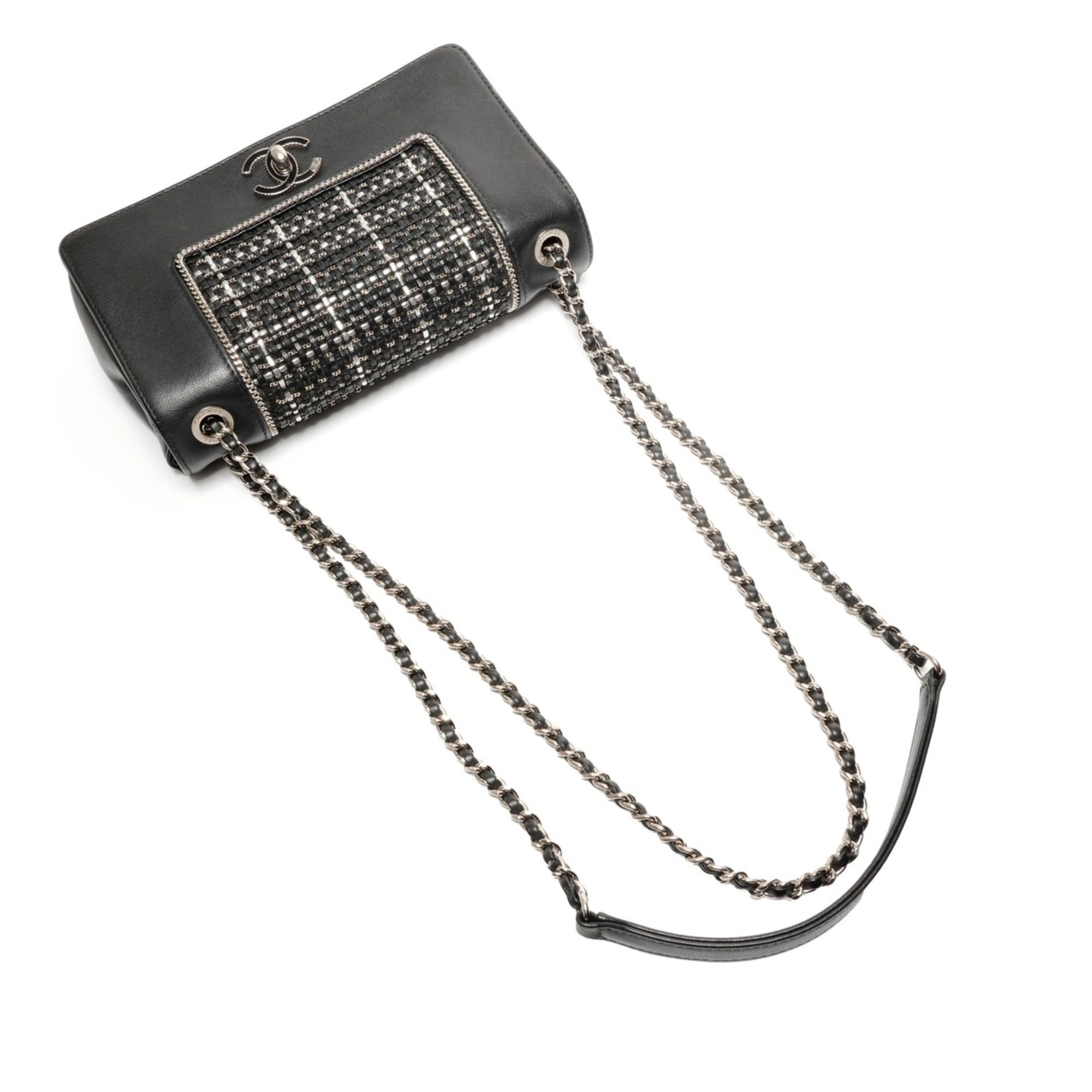 Chanel Chanel Lambskin Double Flap Check Shoulder Bag, Black Size ONE SIZE - 8 Thumbnail