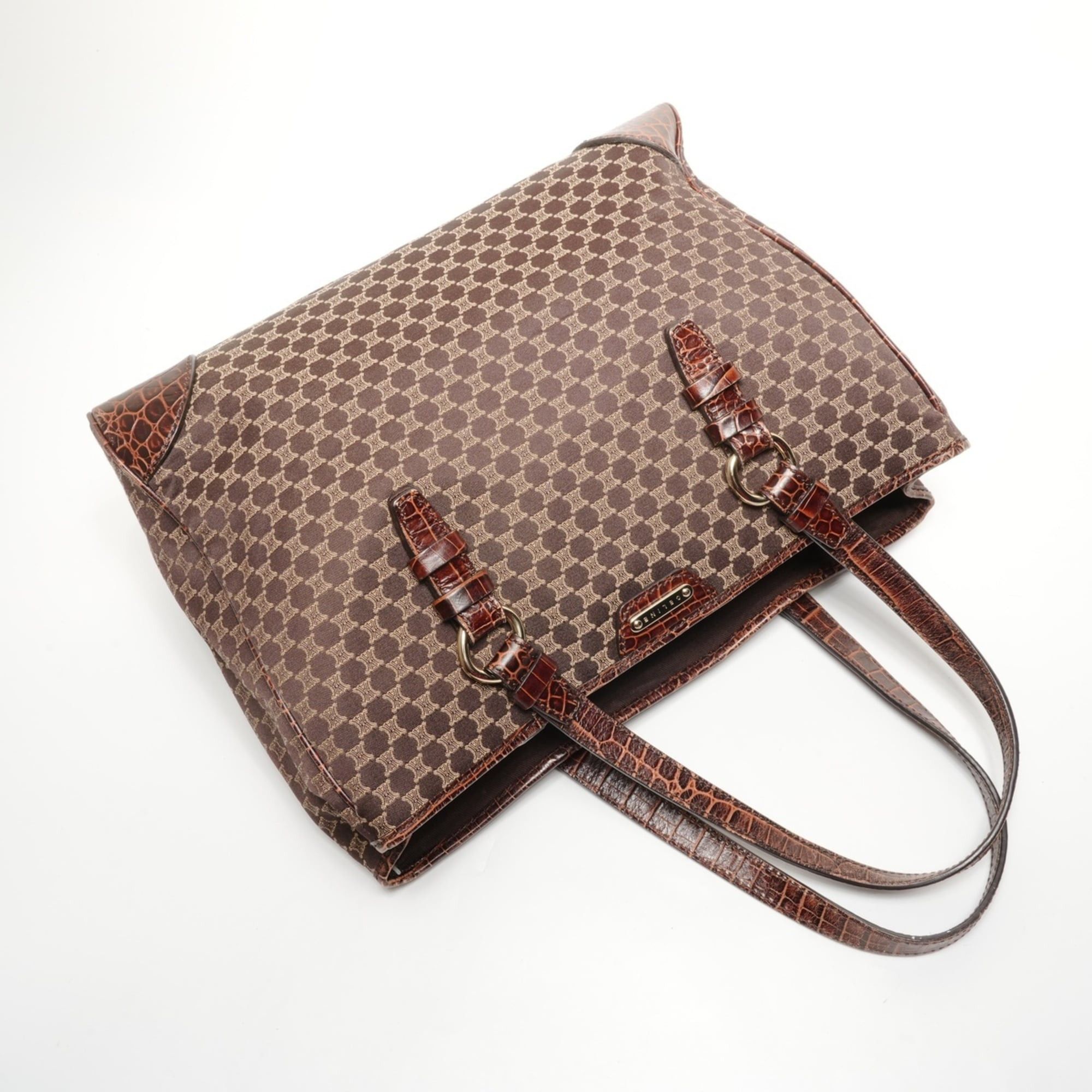 Celine Celine Macadam Canvas Tote Bag, Brown Size ONE SIZE - 8 Thumbnail