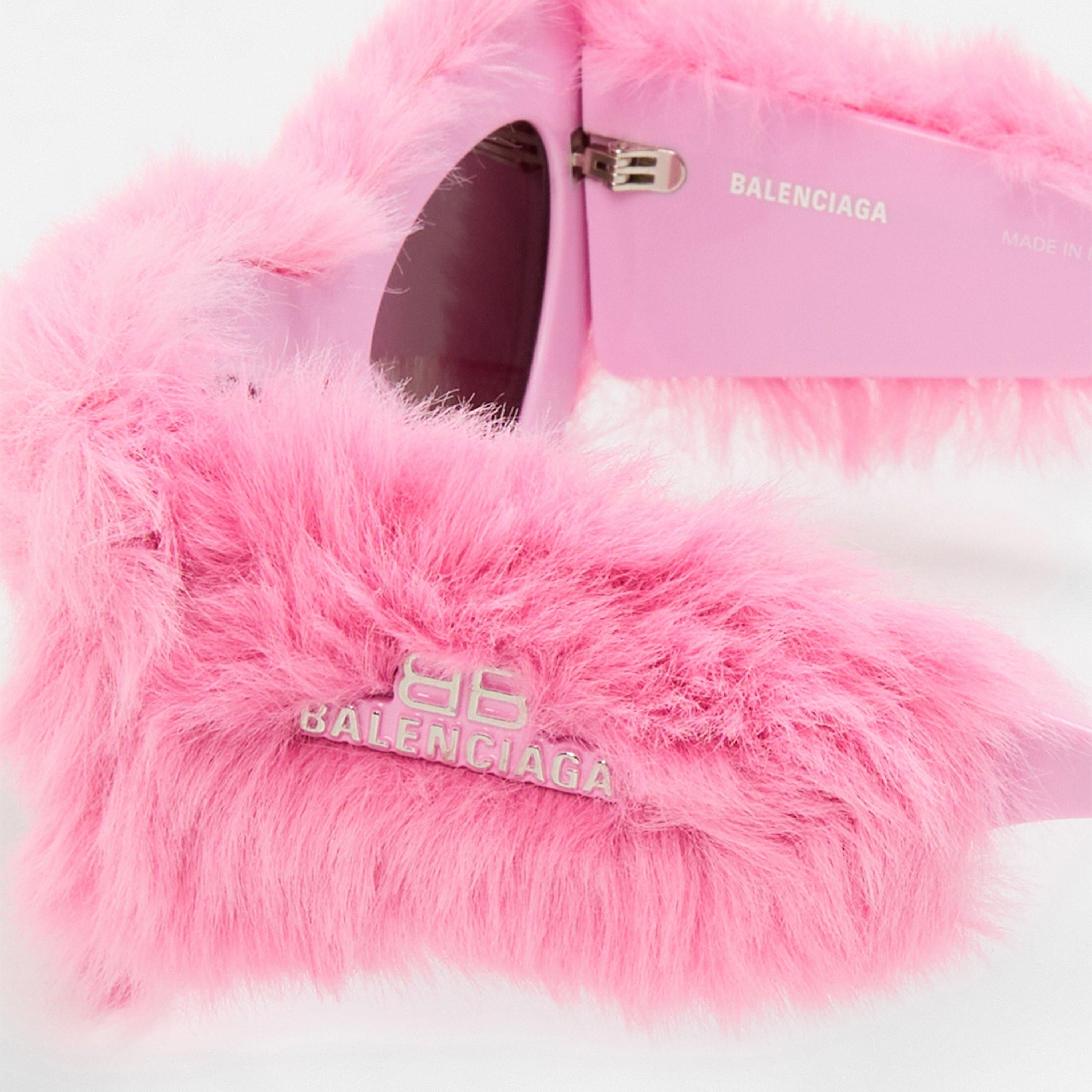 Balenciaga Fluffy Sunglasses in pink Size ONE SIZE - 3 Thumbnail
