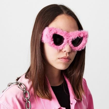 Balenciaga Fluffy Sunglasses in pink Size ONE SIZE - 2 Thumbnail