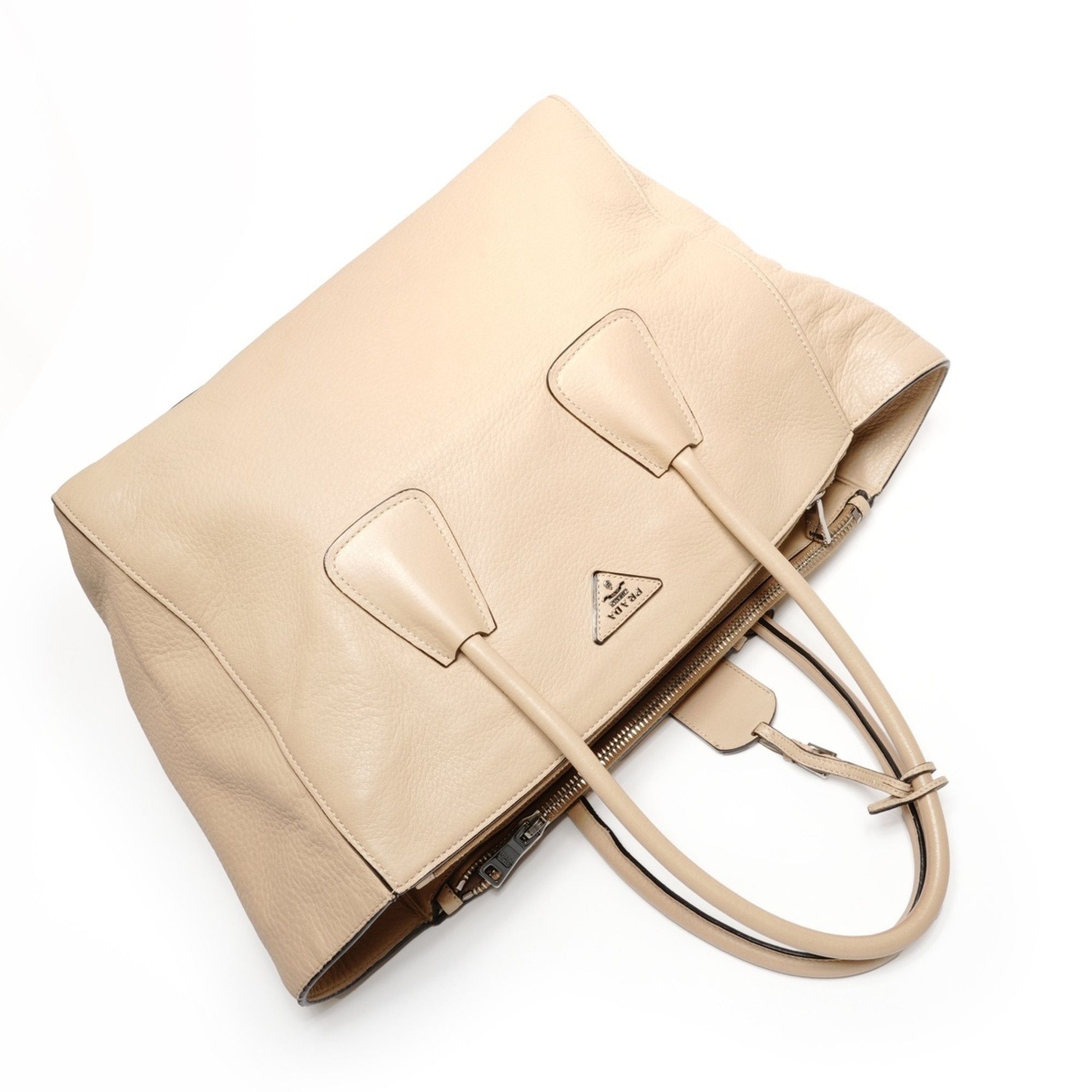 Prada Prada leather 2-way tote bag, beige Size ONE SIZE - 8 Thumbnail