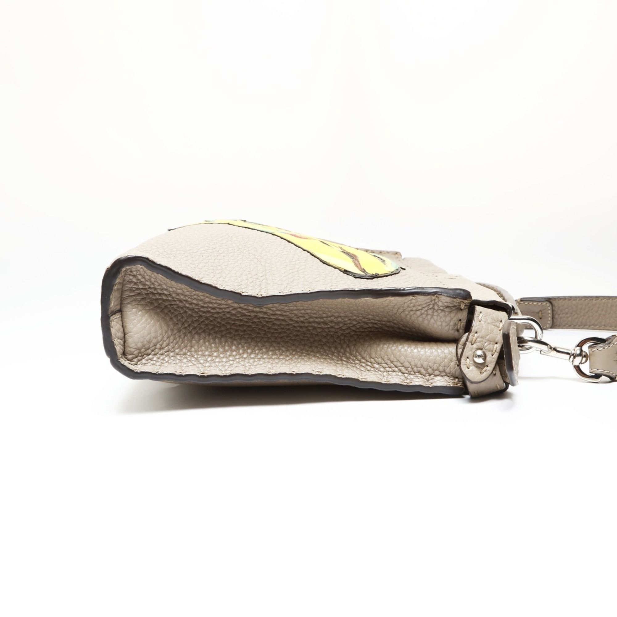 Fendi Fendi Peekaboo 2-way Leather Shoulder Bag, Selleria Banana Pattern, Gray Size ONE SIZE - 4 Thumbnail