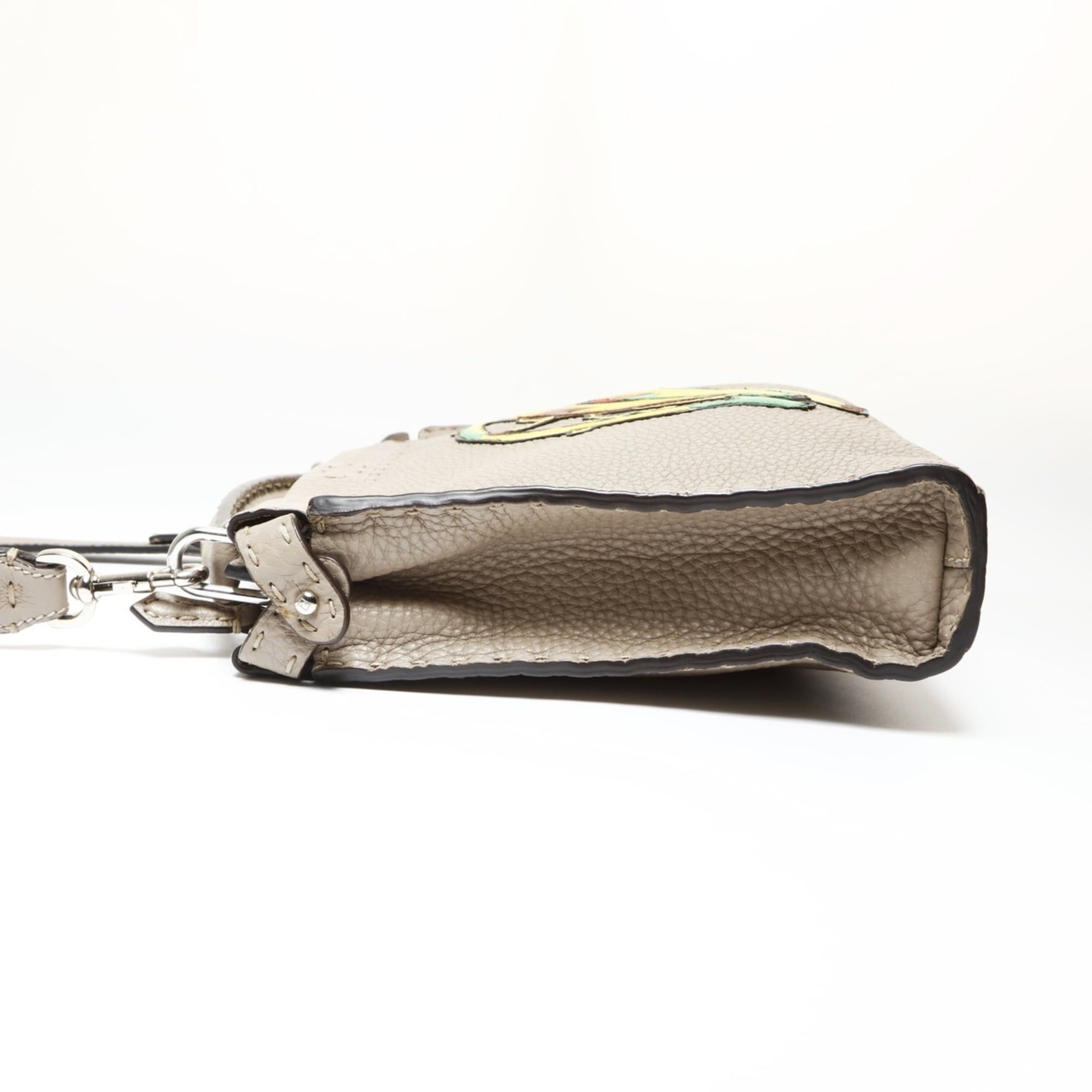 Fendi Fendi Peekaboo 2-way Leather Shoulder Bag, Selleria Banana Pattern, Gray Size ONE SIZE - 3 Thumbnail