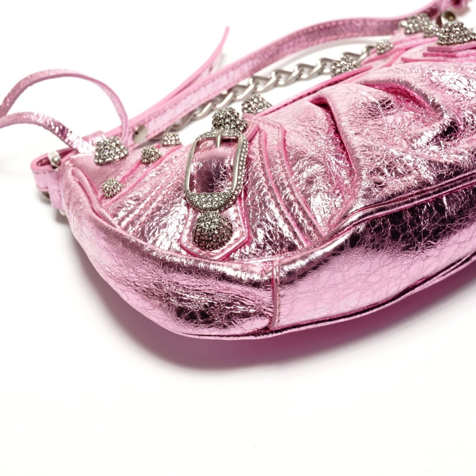 Balenciaga Balenciaga Le Cagole Mini Shoulder Metallic Bag Pink Size ONE SIZE - 5 Thumbnail