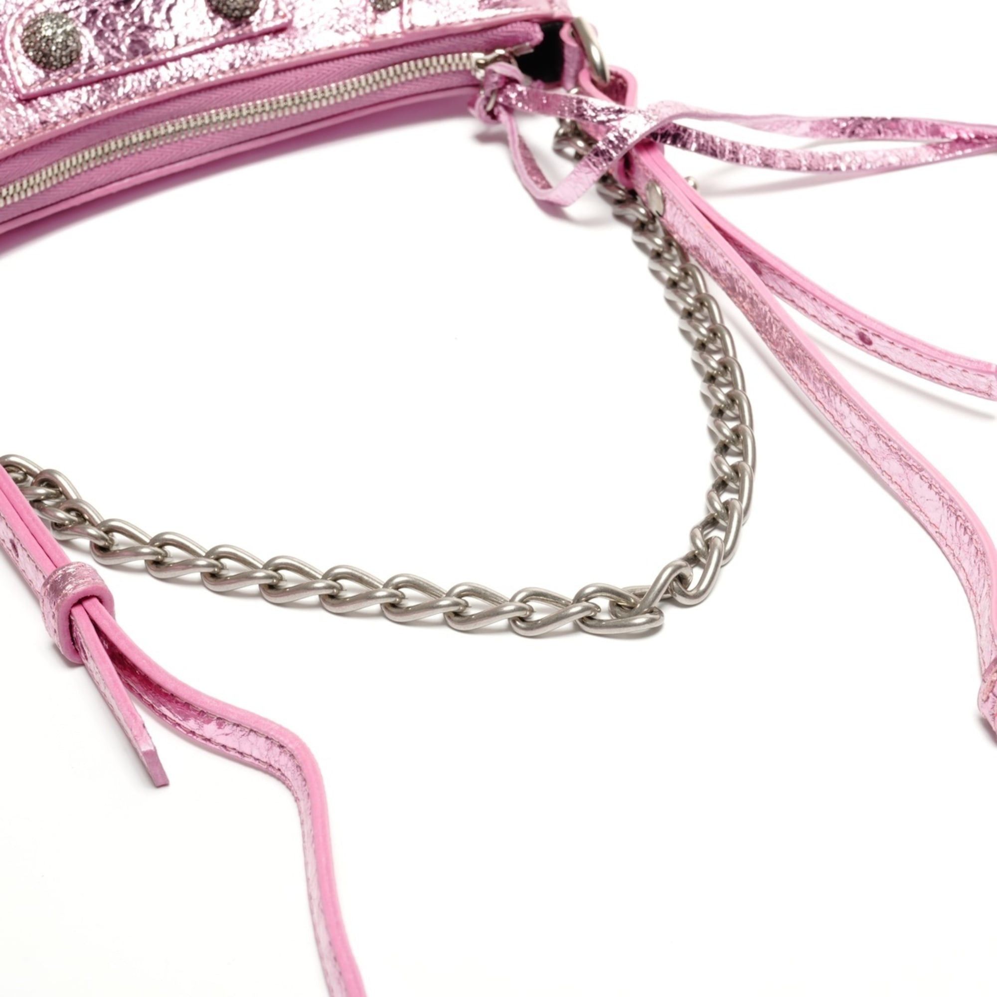 Balenciaga Balenciaga Le Cagole Mini Shoulder Metallic Bag Pink Size ONE SIZE - 12 Thumbnail