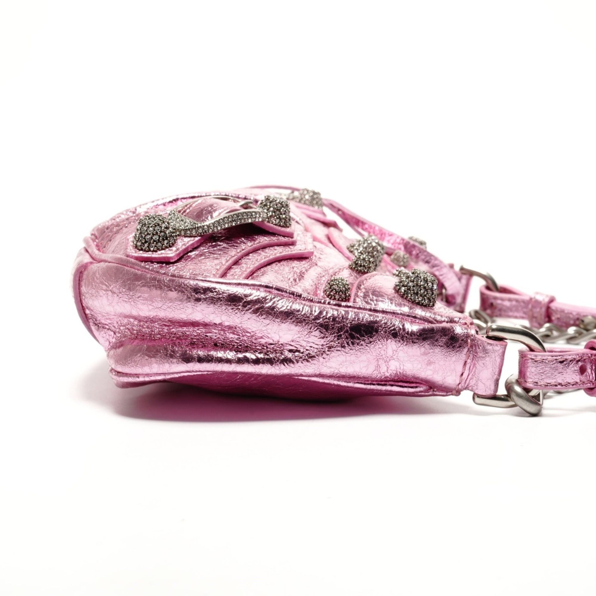 Balenciaga Balenciaga Le Cagole Mini Shoulder Metallic Bag Pink Size ONE SIZE - 4 Thumbnail