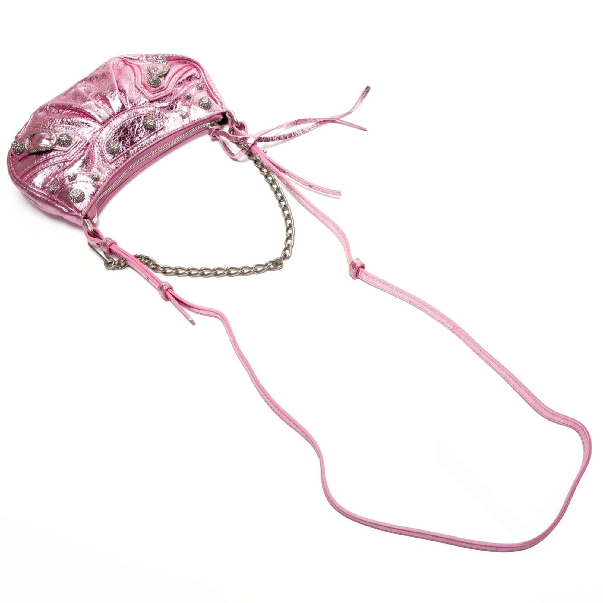 Balenciaga Balenciaga Le Cagole Mini Shoulder Metallic Bag Pink Size ONE SIZE - 8 Thumbnail