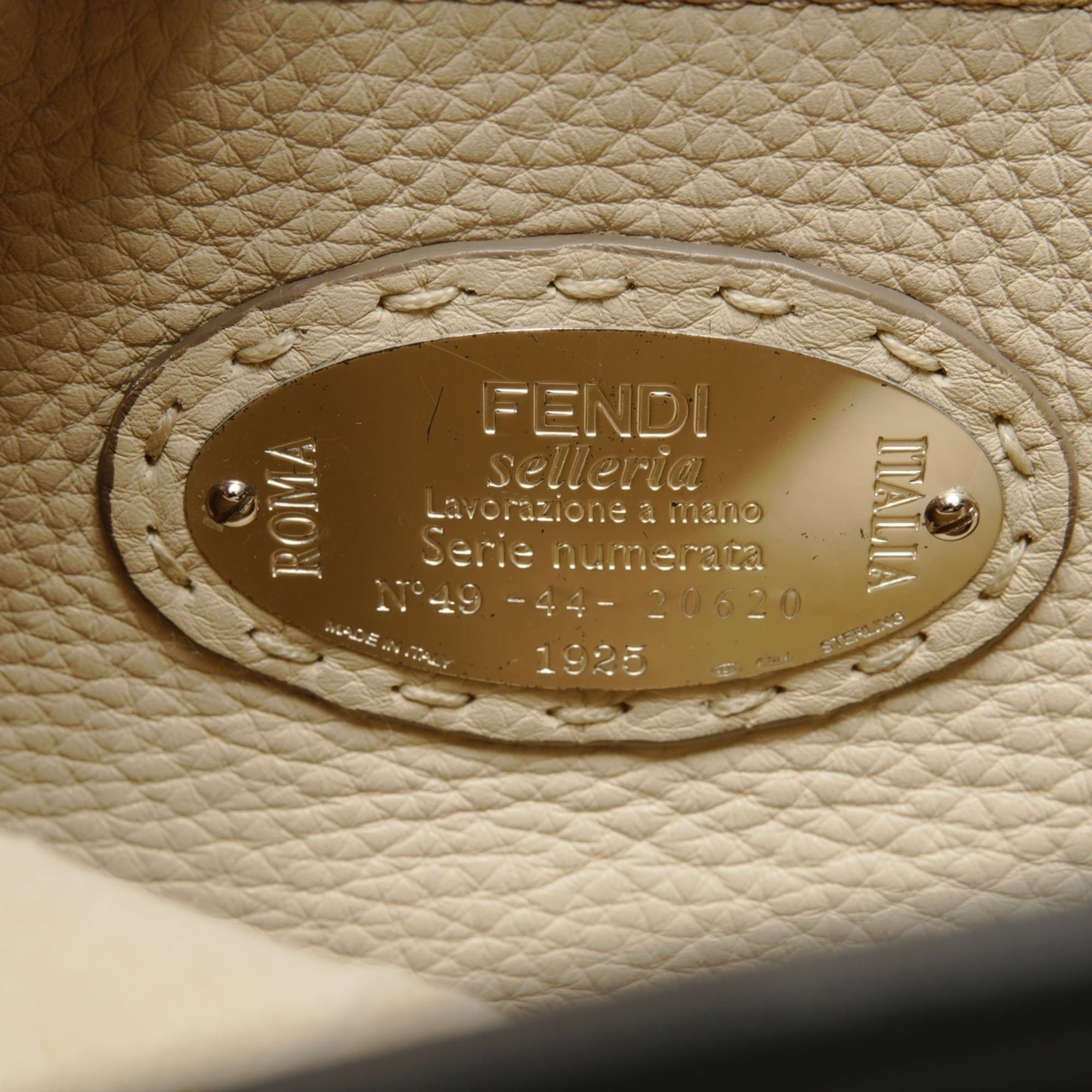 Fendi Fendi Peekaboo 2-way Leather Handbag, Gray Size ONE SIZE - 9 Thumbnail
