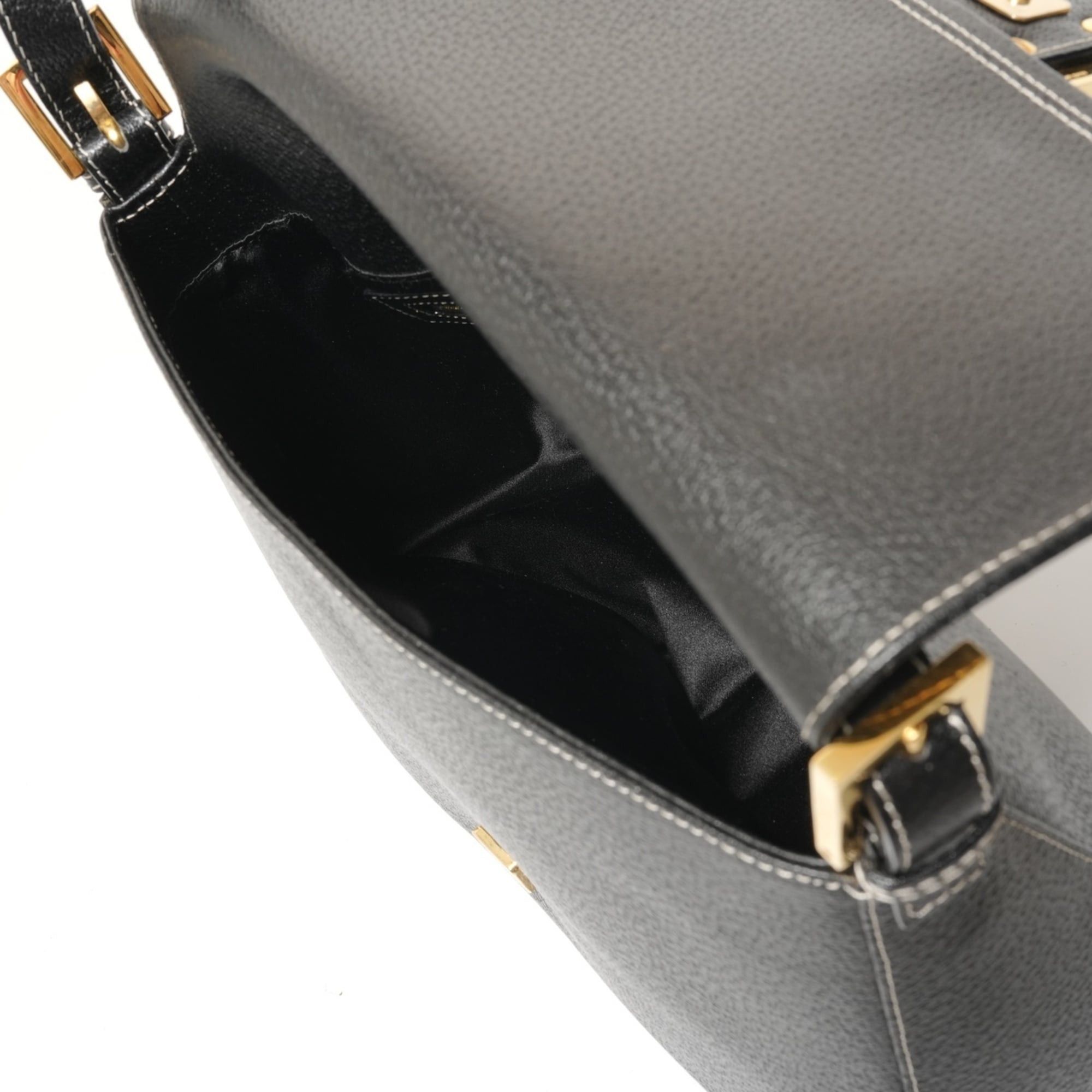 Fendi Fendi Mamma Bucket Leather Shoulder Bag, Black Size ONE SIZE - 10 Thumbnail