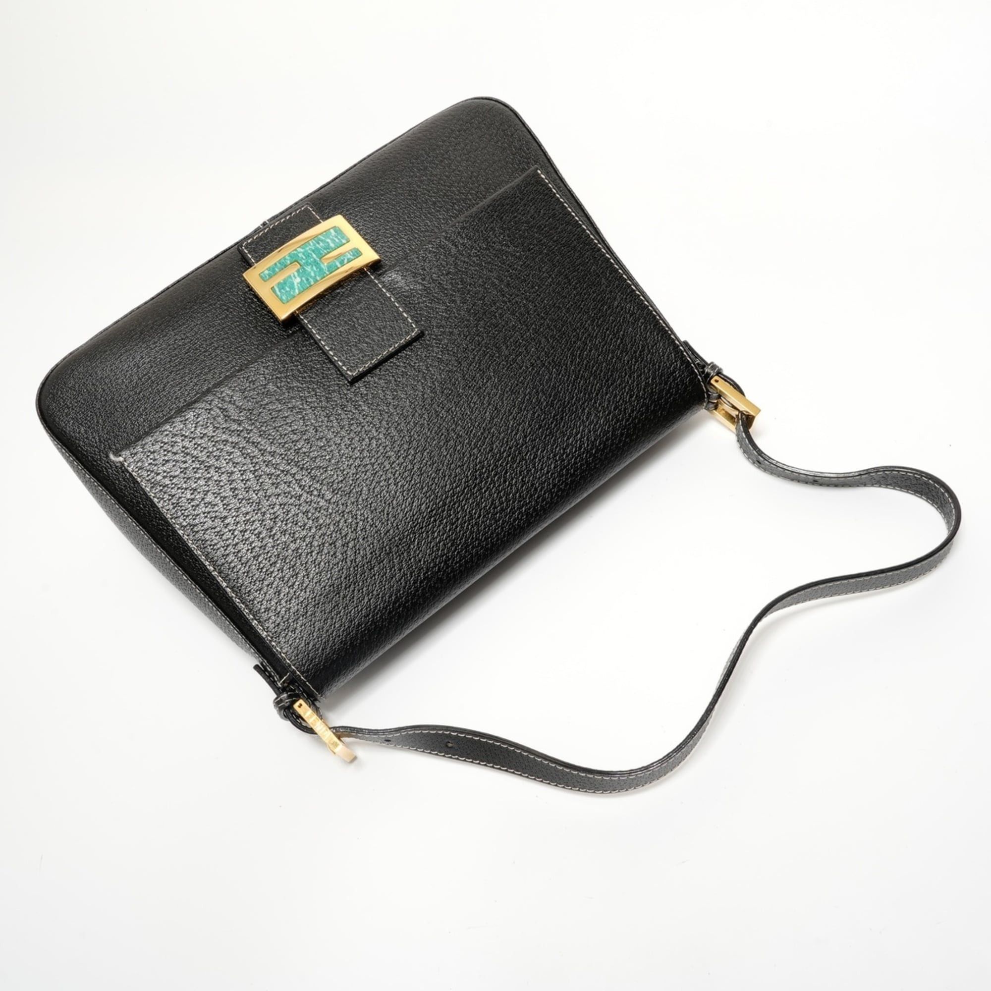 Fendi Fendi Mamma Bucket Leather Shoulder Bag, Black Size ONE SIZE - 8 Thumbnail