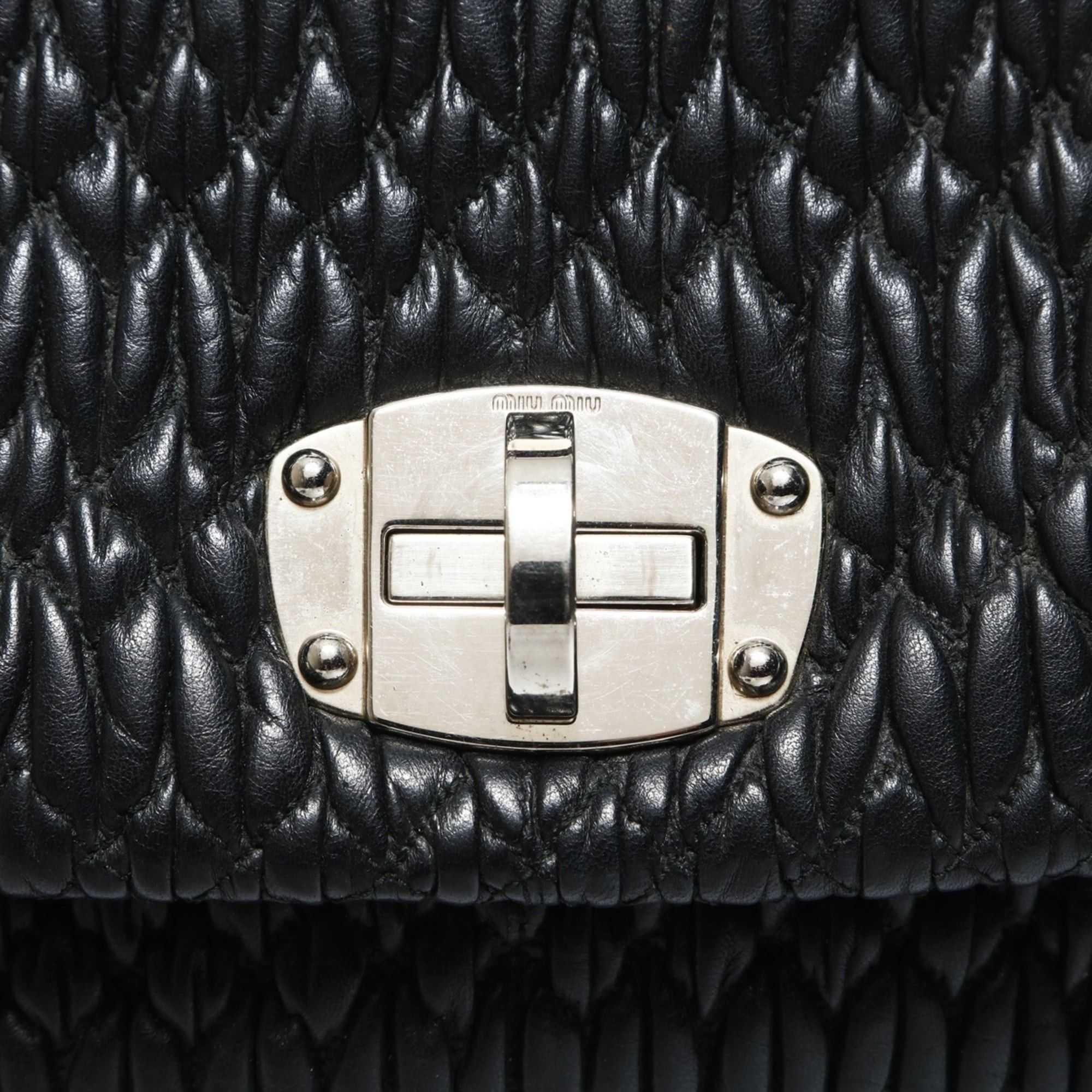 Miu Miu Miu Miu Miu Matelassé Shoulder Bag, Black Size ONE SIZE - 8 Thumbnail
