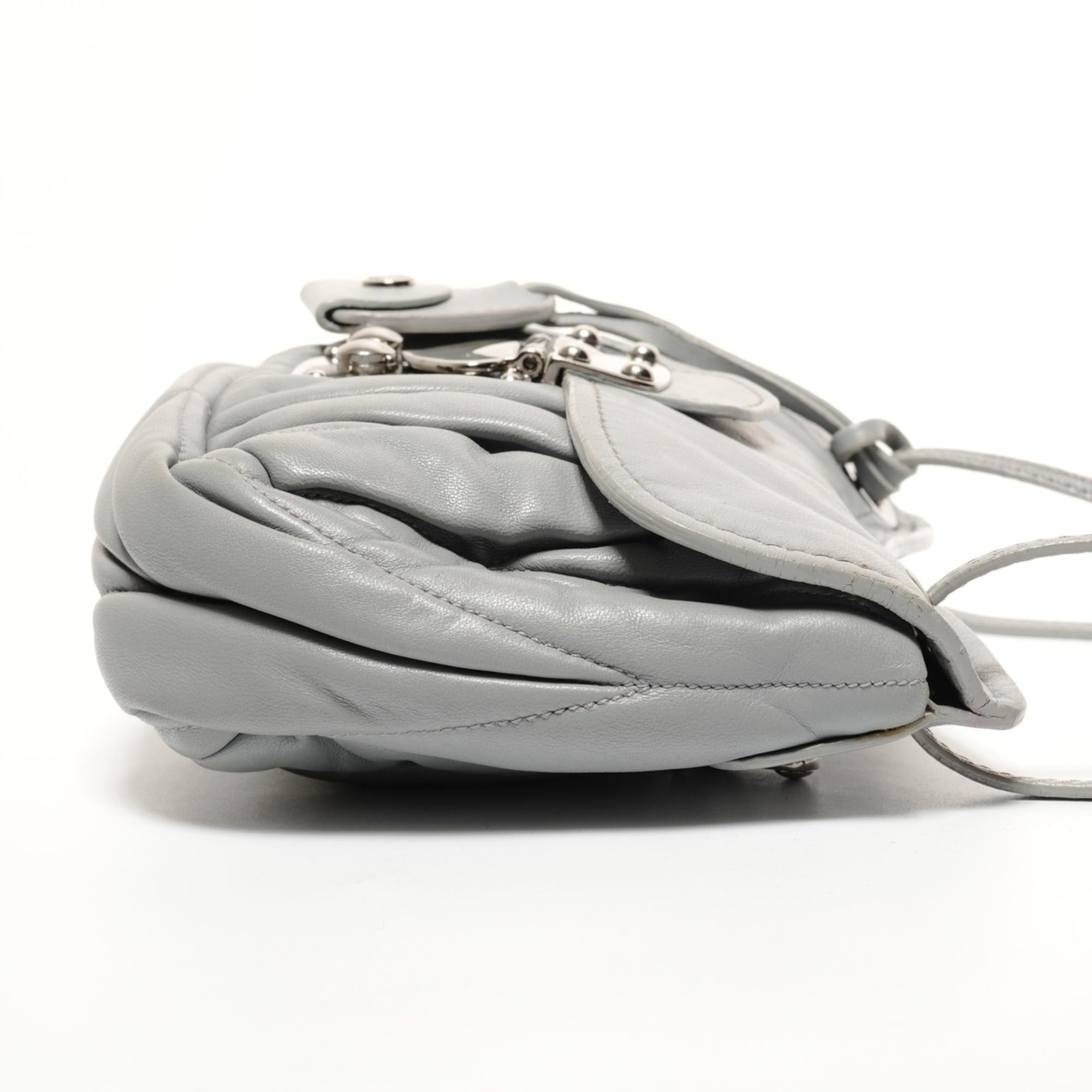 Miu Miu Miu Miu Miu Matelassé Shoulder Bag, Gray Size ONE SIZE - 4 Thumbnail