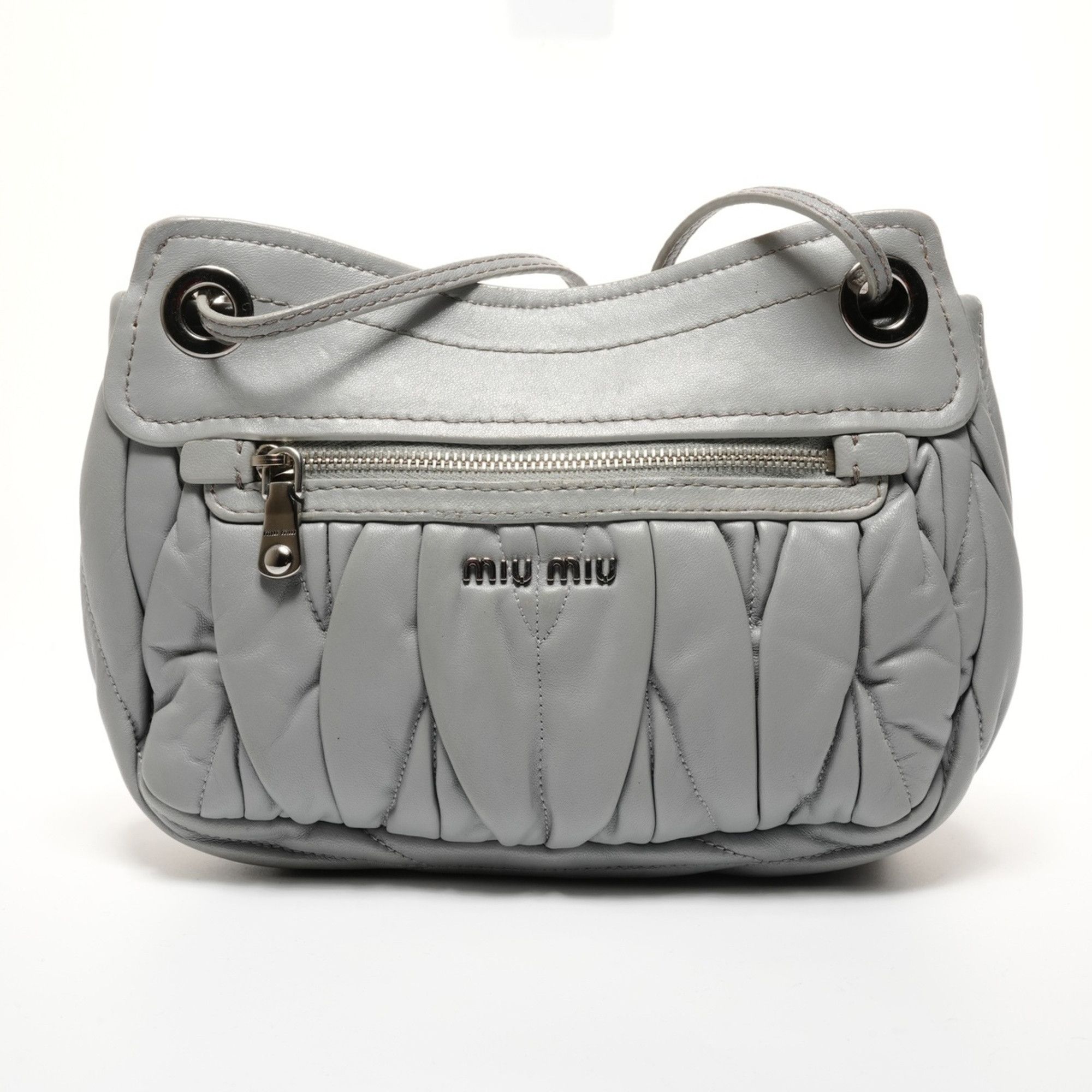 Miu Miu Miu Miu Miu Matelassé Shoulder Bag, Gray Size ONE SIZE - 2 Thumbnail