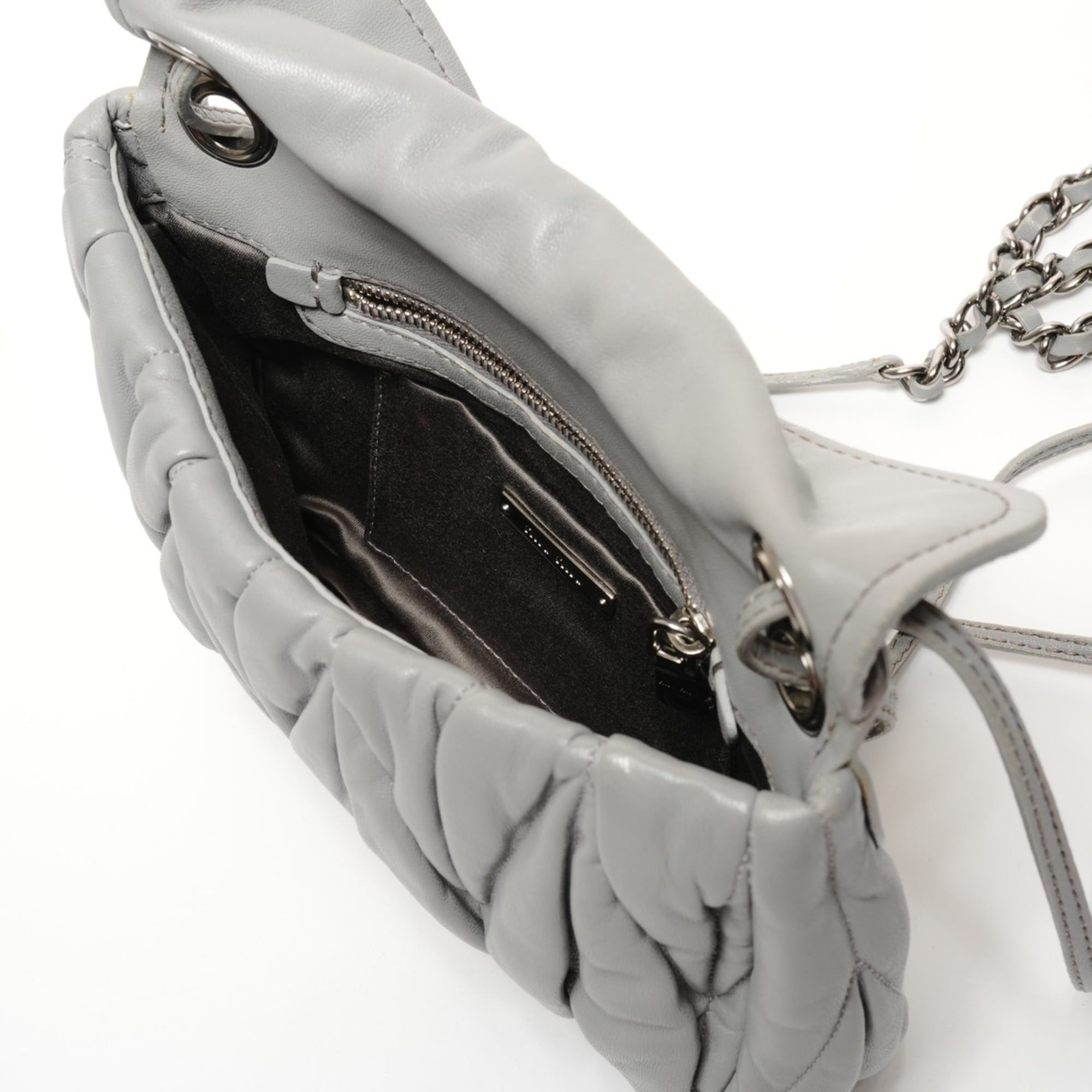 Miu Miu Miu Miu Miu Matelassé Shoulder Bag, Gray Size ONE SIZE - 11 Thumbnail