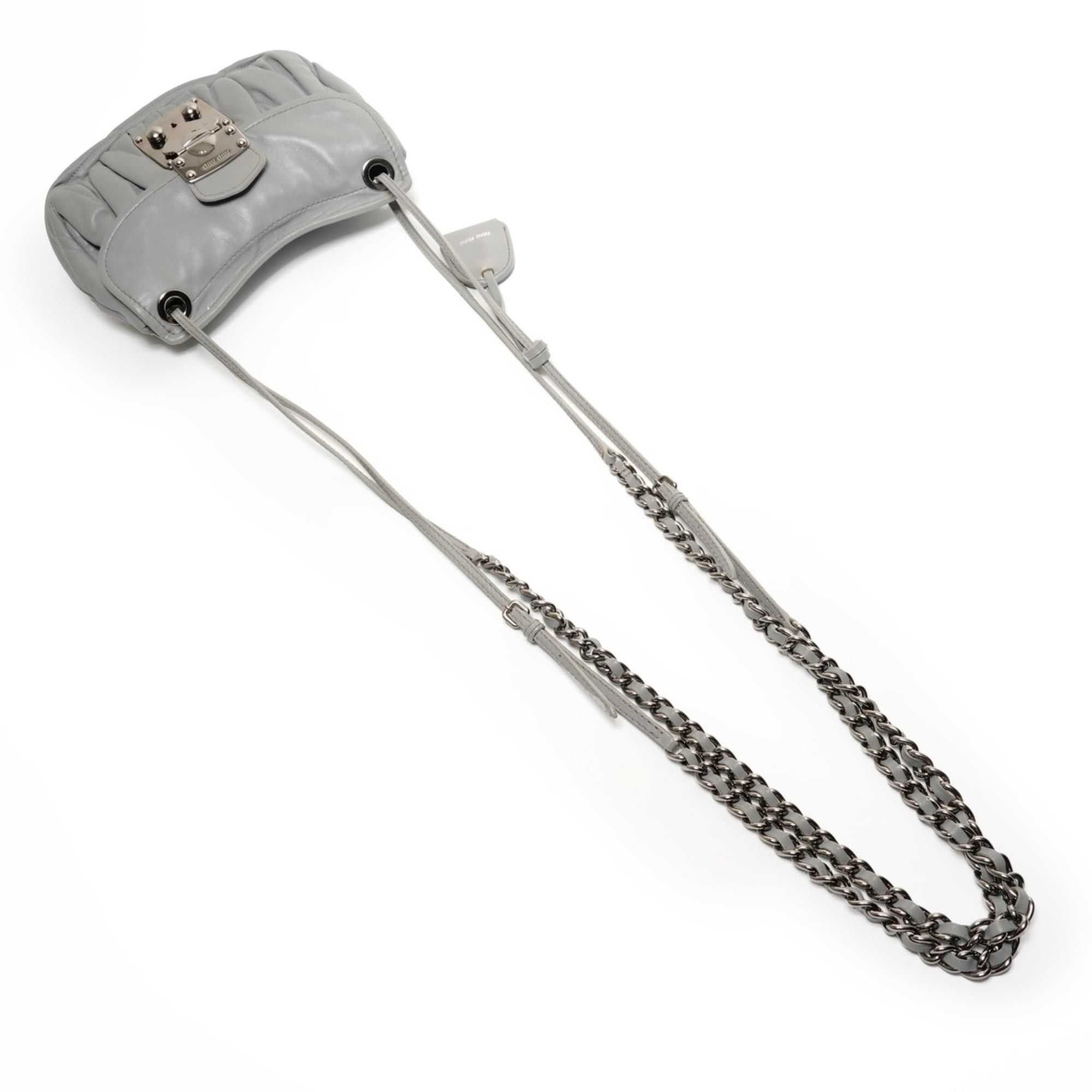 Miu Miu Miu Miu Miu Matelassé Shoulder Bag, Gray Size ONE SIZE - 8 Thumbnail