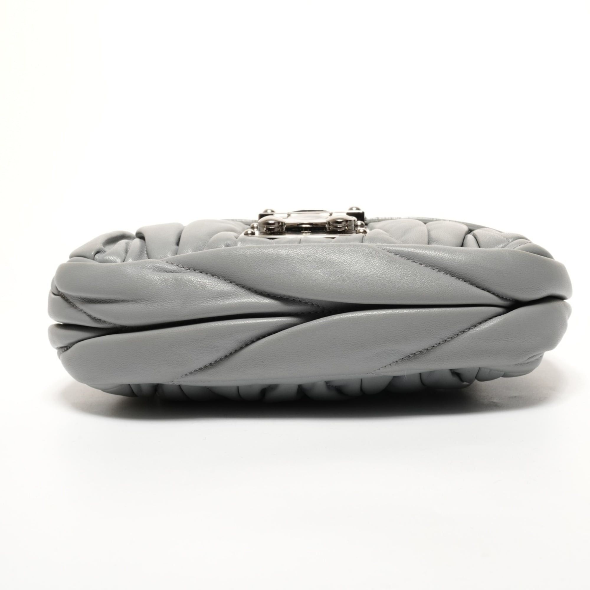 Miu Miu Miu Miu Miu Matelassé Shoulder Bag, Gray Size ONE SIZE - 7 Thumbnail