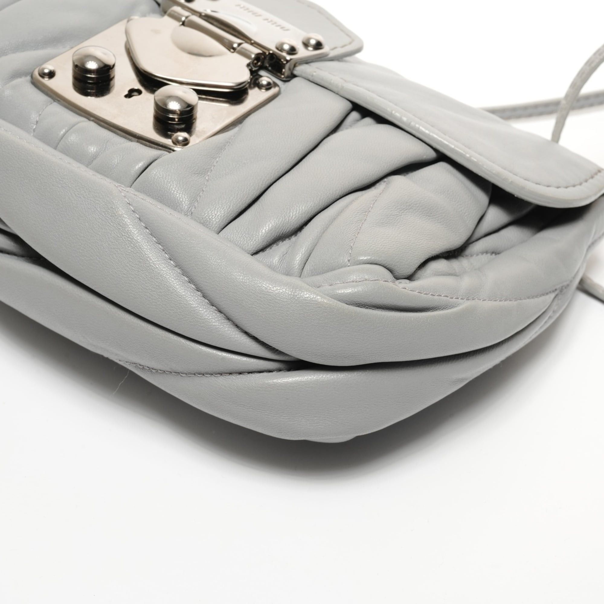 Miu Miu Miu Miu Miu Matelassé Shoulder Bag, Gray Size ONE SIZE - 6 Thumbnail