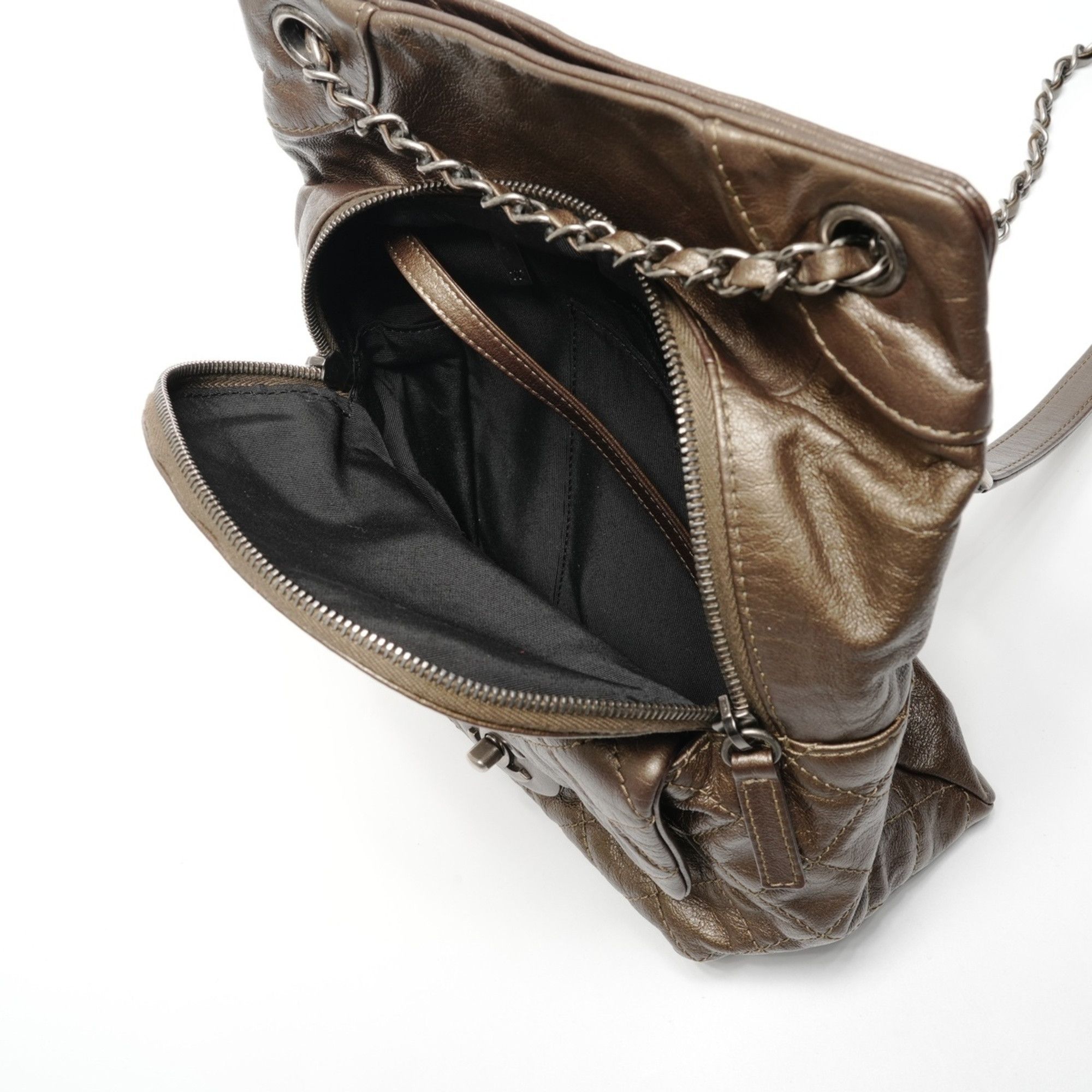 Chanel Chanel Lambskin Matelassé Backpack (Khaki) Size ONE SIZE - 11 Thumbnail